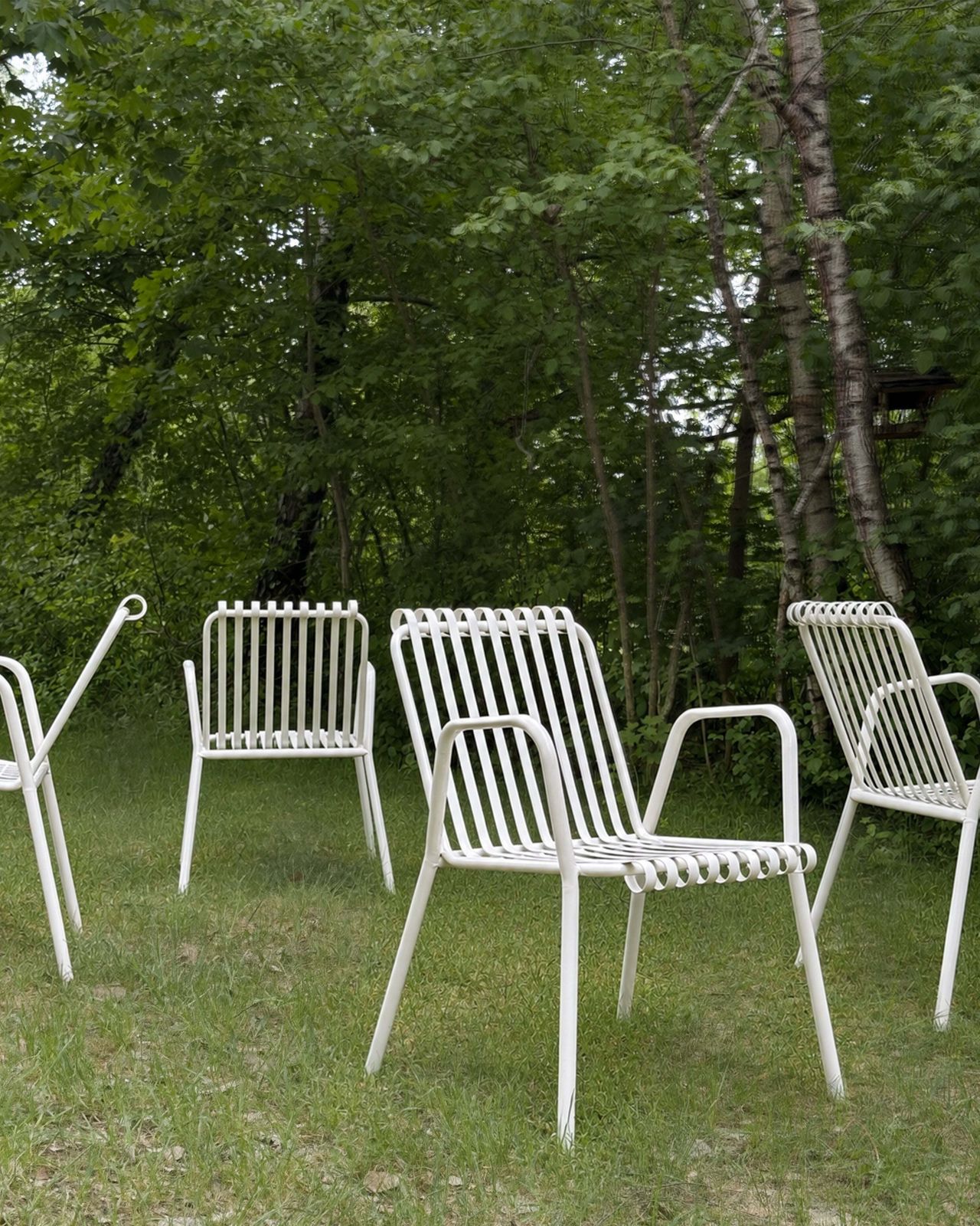 Vintage Italian 1950s Metal Garden Chairs   Set Of 4