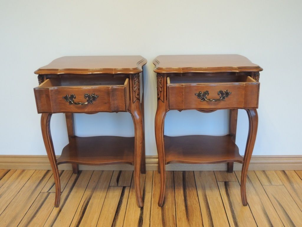 Pair Of French Louis Cherry Bedside Tables photo vinterior