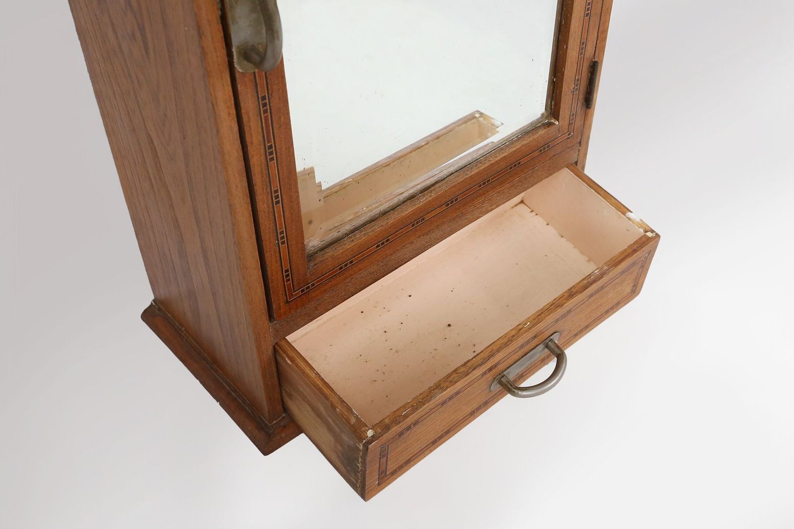 photo for sale Art Deco Shaving Cabinet In Oak With Mirror, France, 1930s
