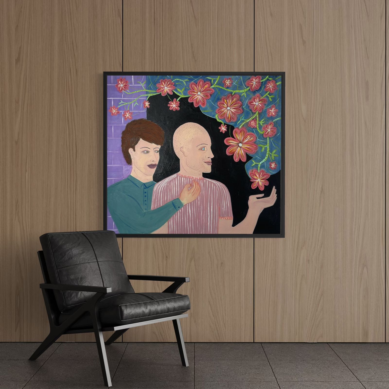 photo for sale Contemporary Lgbtq Figurative Portrait Painting, Oil On Canvas