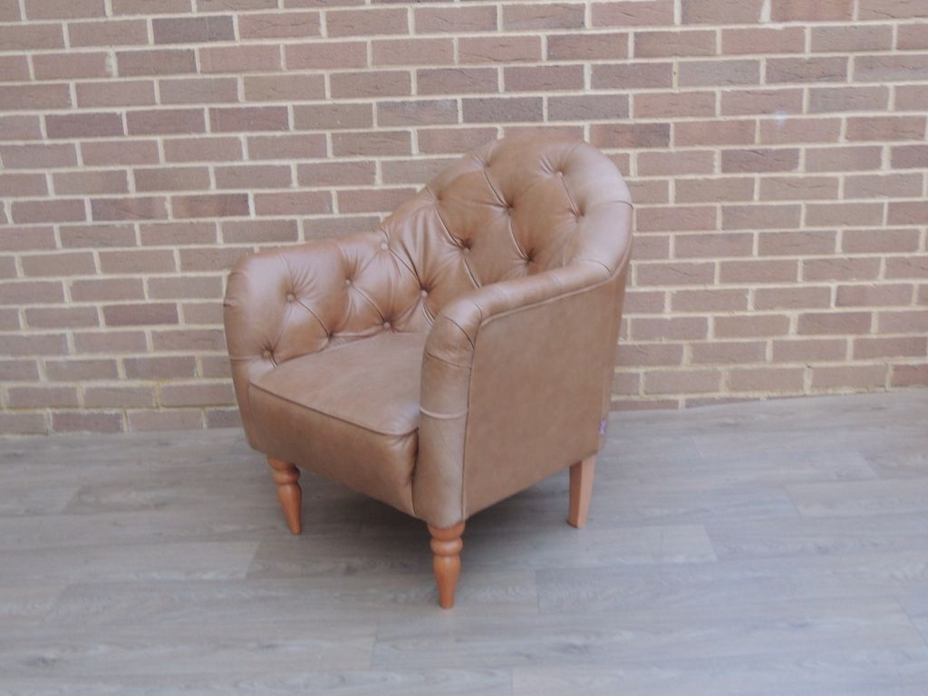 Chesterfield Leather Tub Armchair photo for sale