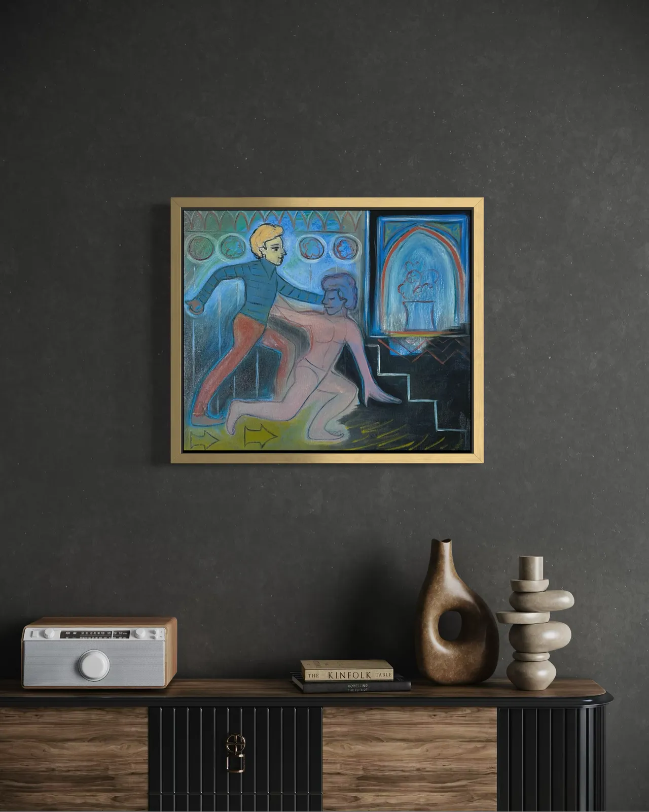Contemporary Lgbt Figurative Oil Painting Exploring Queer Nightlife 2025 photo vintage