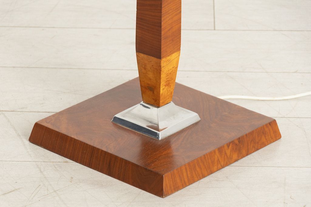 Art Deco Floor Lamp In Mahogany & Figured Walnut, England C.1935 photo vinterior