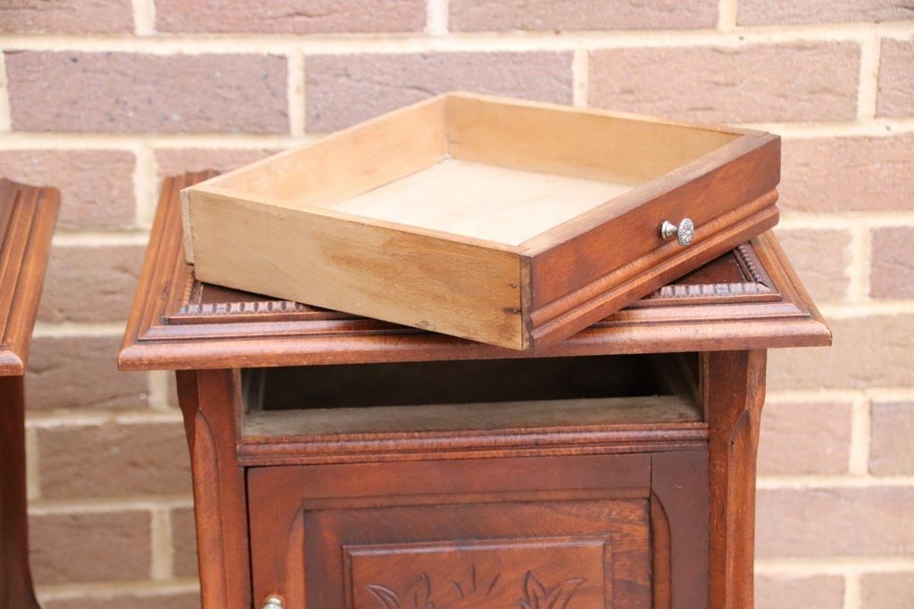 photo for sale Pair Of Mahogany Antique Bedside Tables