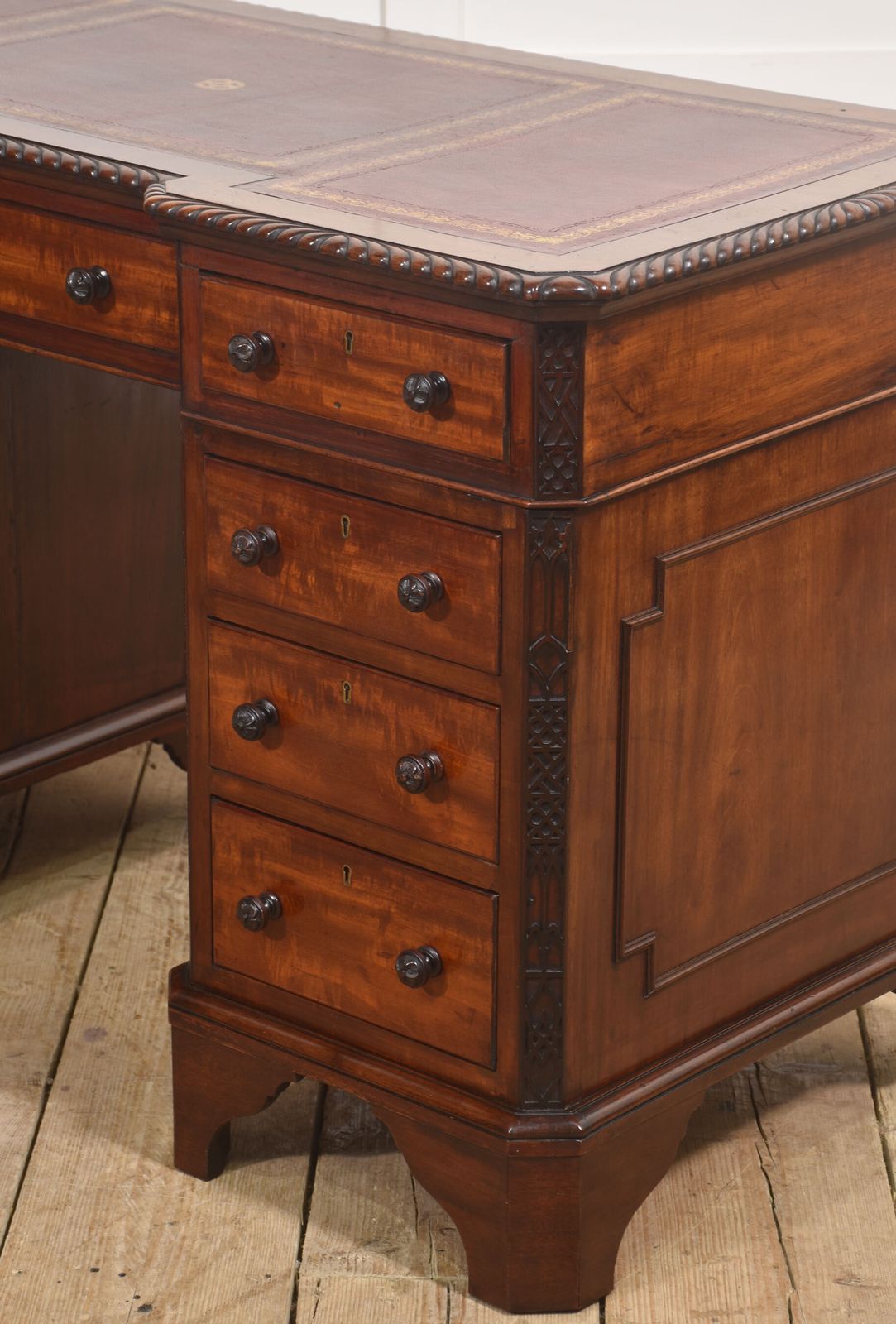 Mahogany Pedestal Desk photo for sale