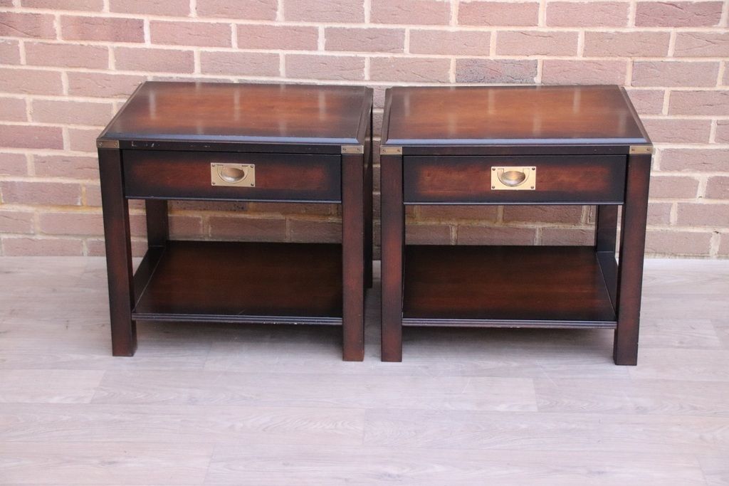 Pair Of Military Campaign Bedside Tables photo furniture