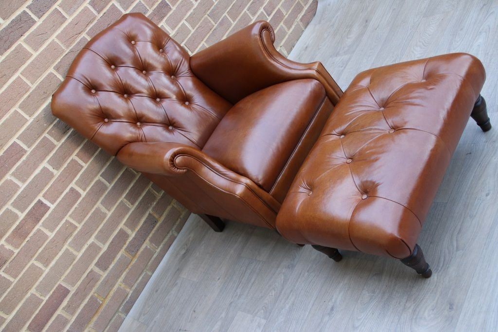 Laura Ashley Lancaster Armchair With Footstool photo for sale