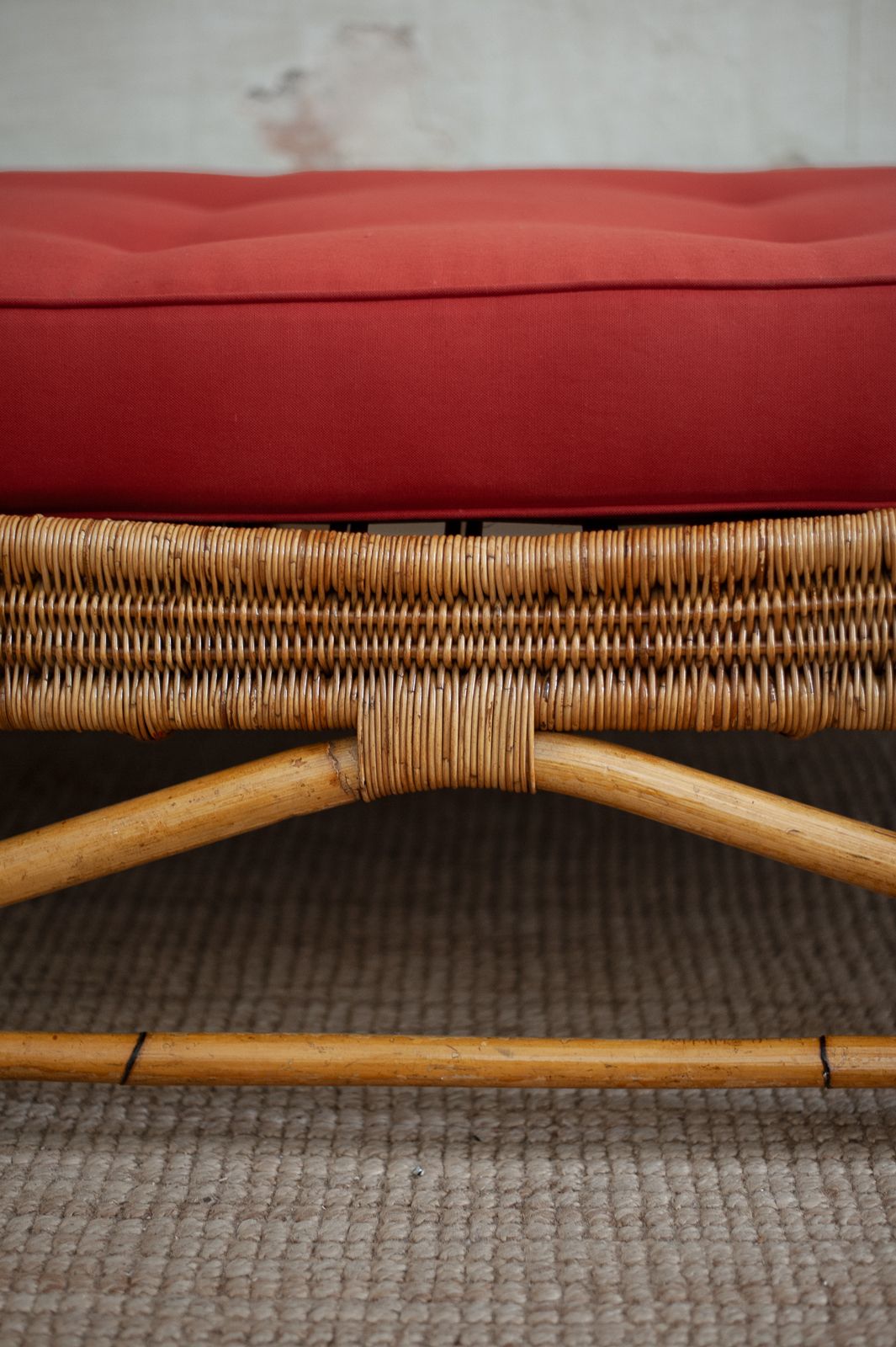Furniture Pair Of Bamboo Dog Daybed   1960s photo