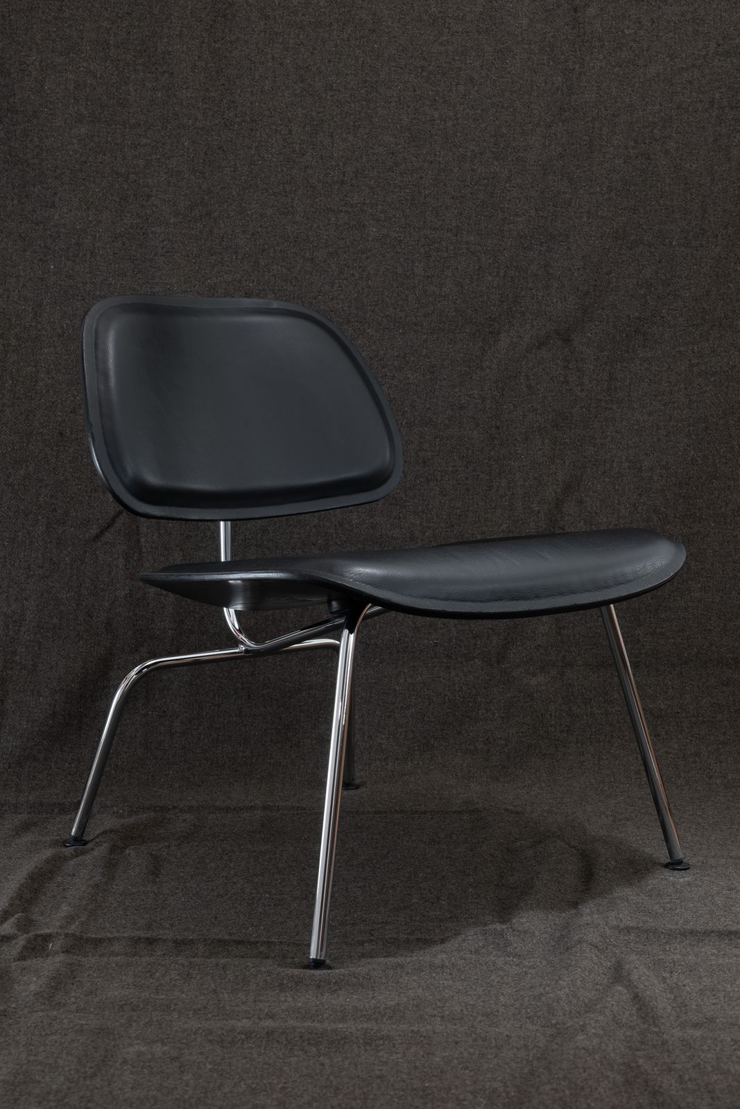 Vitra Eames Lcm Lounge Chair In Black Ash & Black Leather