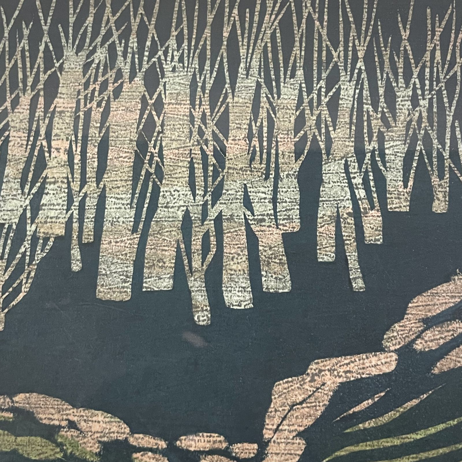 Fumio Fujita, Japanese Woodblock Print 1968. photo furniture