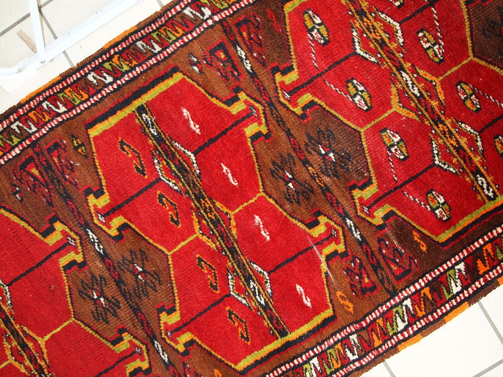 Handmade Antique Turkish Yastik Wool Rug — 2'5" × 6'2" — 1920s photo for sale