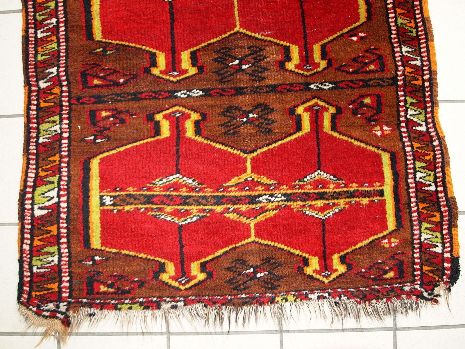 Handmade Antique Turkish Yastik Wool Rug — 2'5" × 6'2" — 1920s photo Textiles