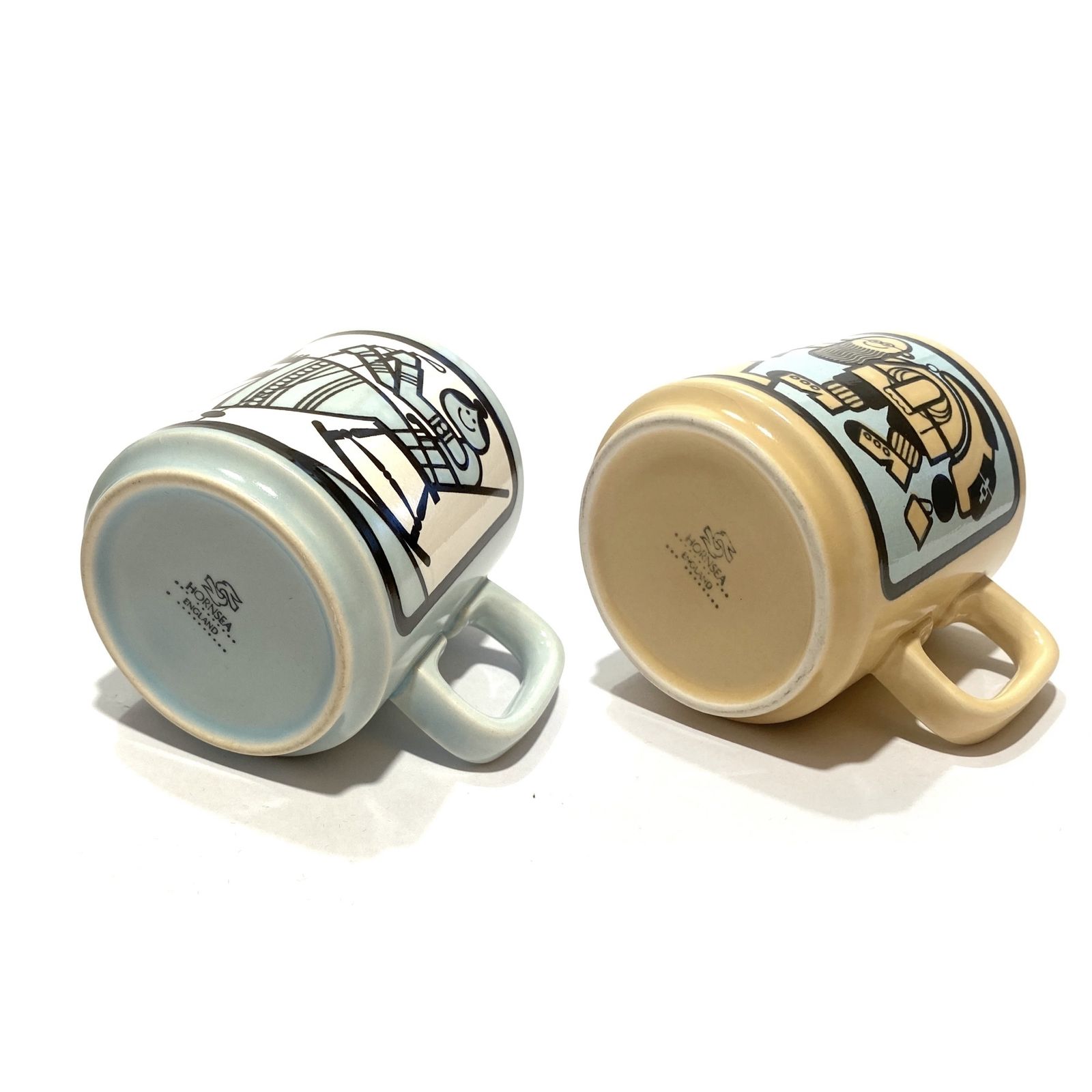 Pair Of Original Hornsea The World's Best Grandma & Grandpa Mugs, Vintage 1970s English Pottery photo furniture