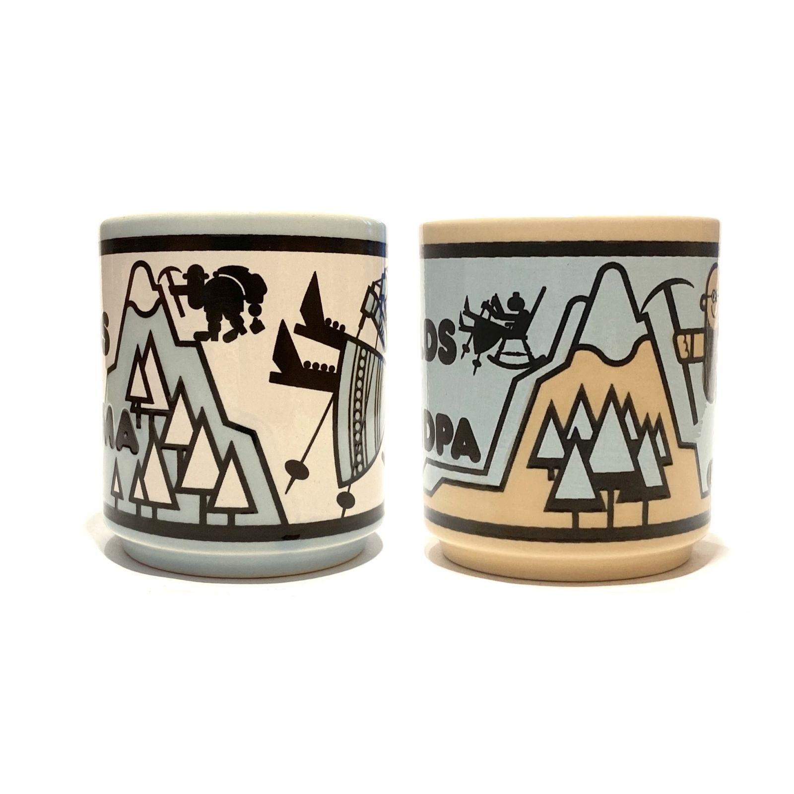 Pair Of Original Hornsea The World's Best Grandma & Grandpa Mugs, Vintage 1970s English Pottery photo Home Decor