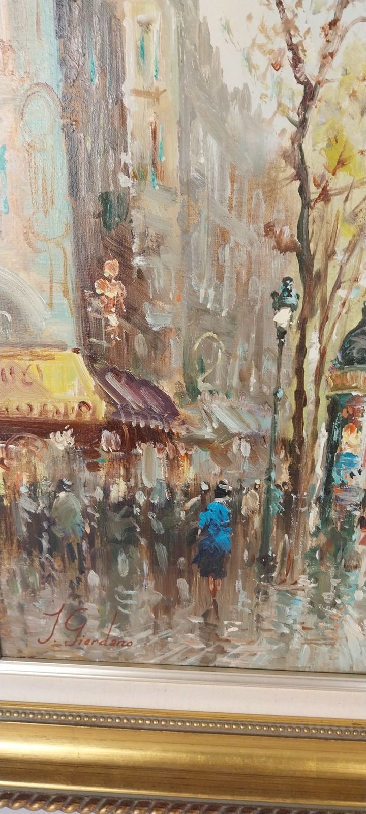 Vintage Impressionist Paris Scene Oil On Canvass In Gilt Frame photo 275.0