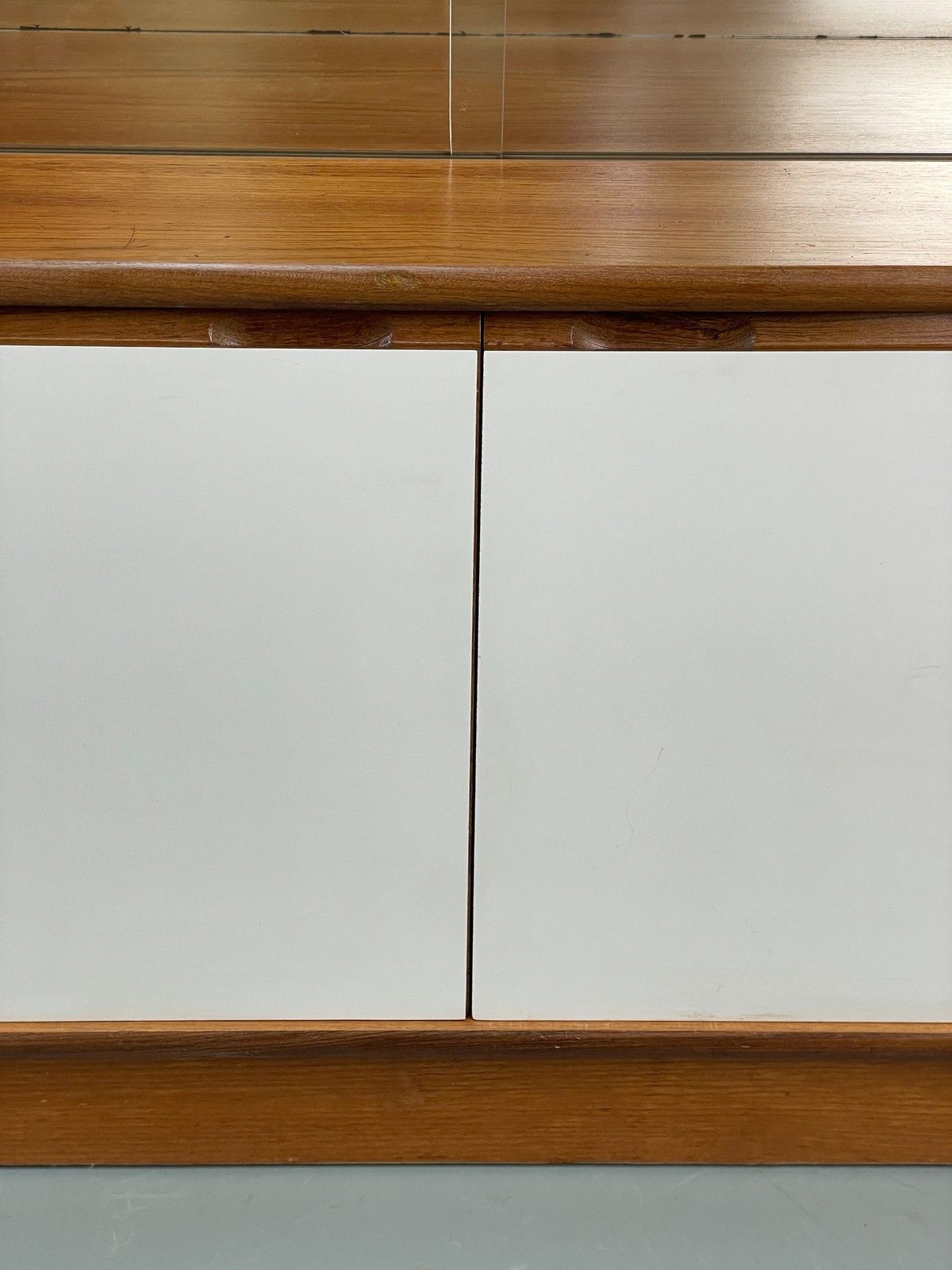 375.0 Vintage 1960s Cocktail Cabinet Teak White Formica Glazed Shelving Eb12081 photo