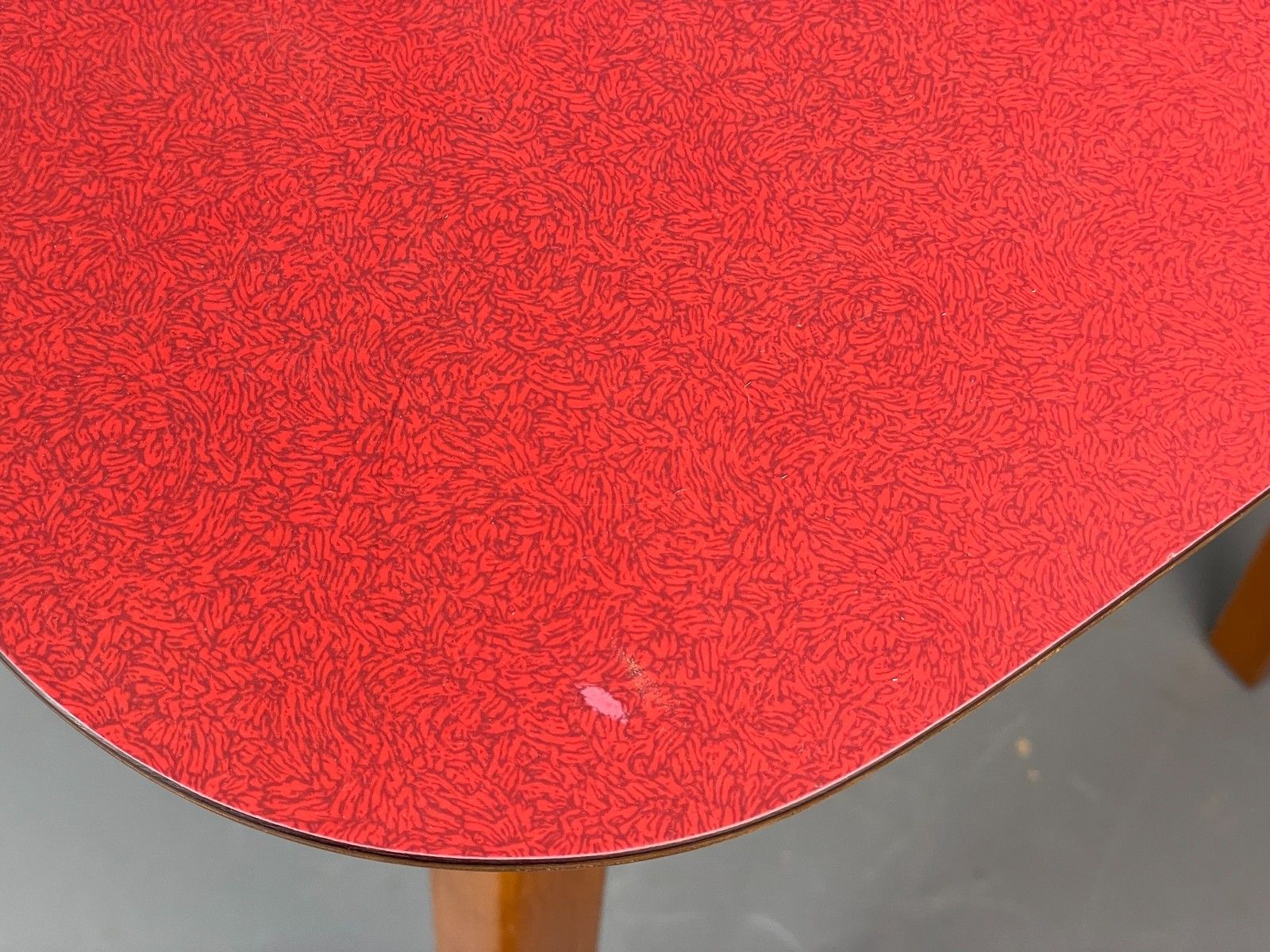 Vintage 1960s Kitchen Table Red Formica Retro Exposed Ply Eb12194 photo 200.0