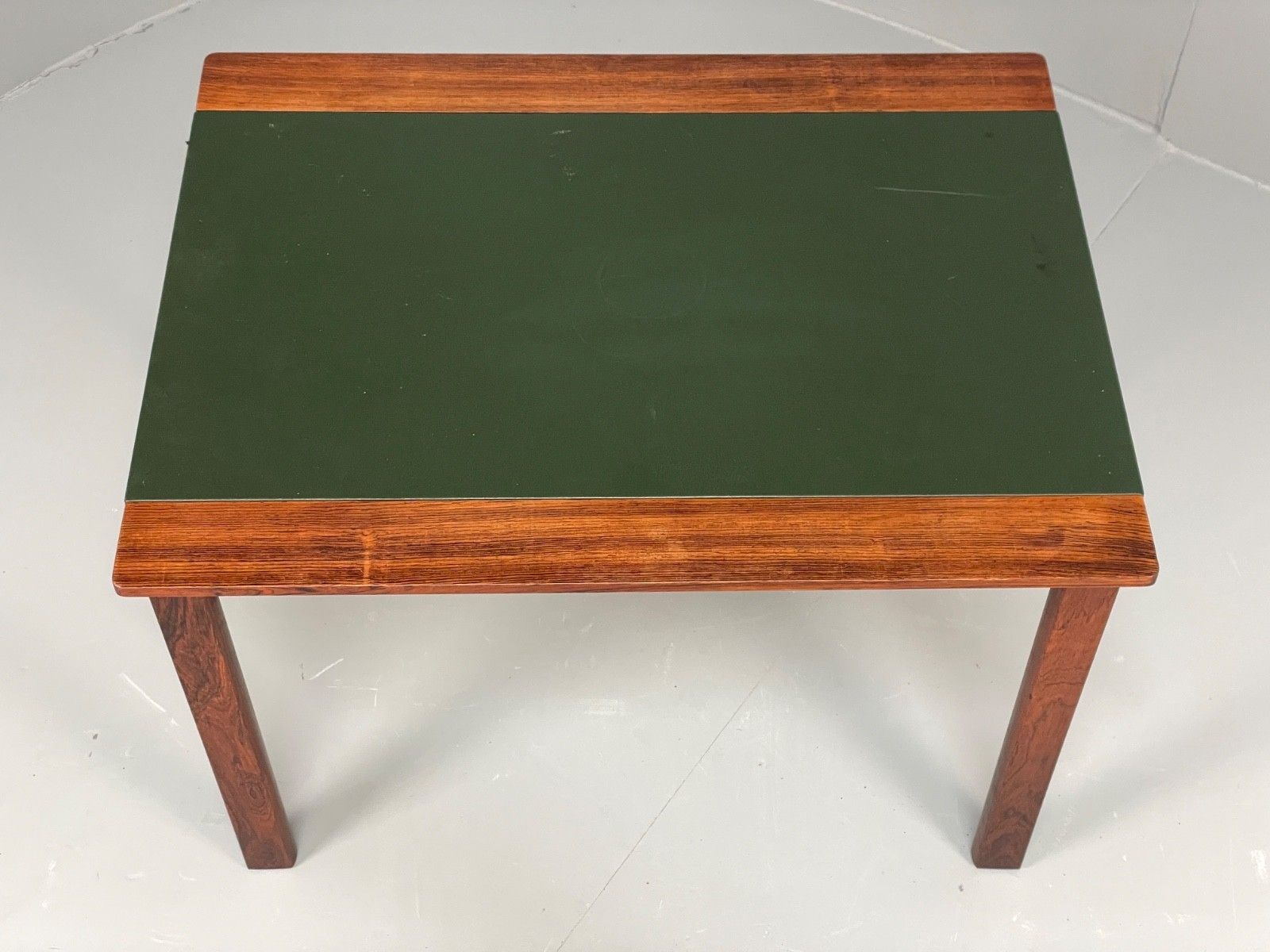 Vintage 1960s Side Table By Hans Olsen Sweden Green Leather Top Eb11186 Mwoo photo Furniture