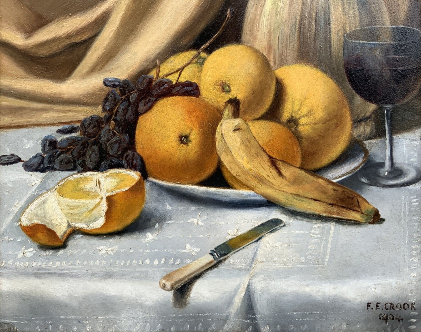 Museum Quality Still Life Oil Painting Edwardian Antique Signed Original (2of2) photo vinterior