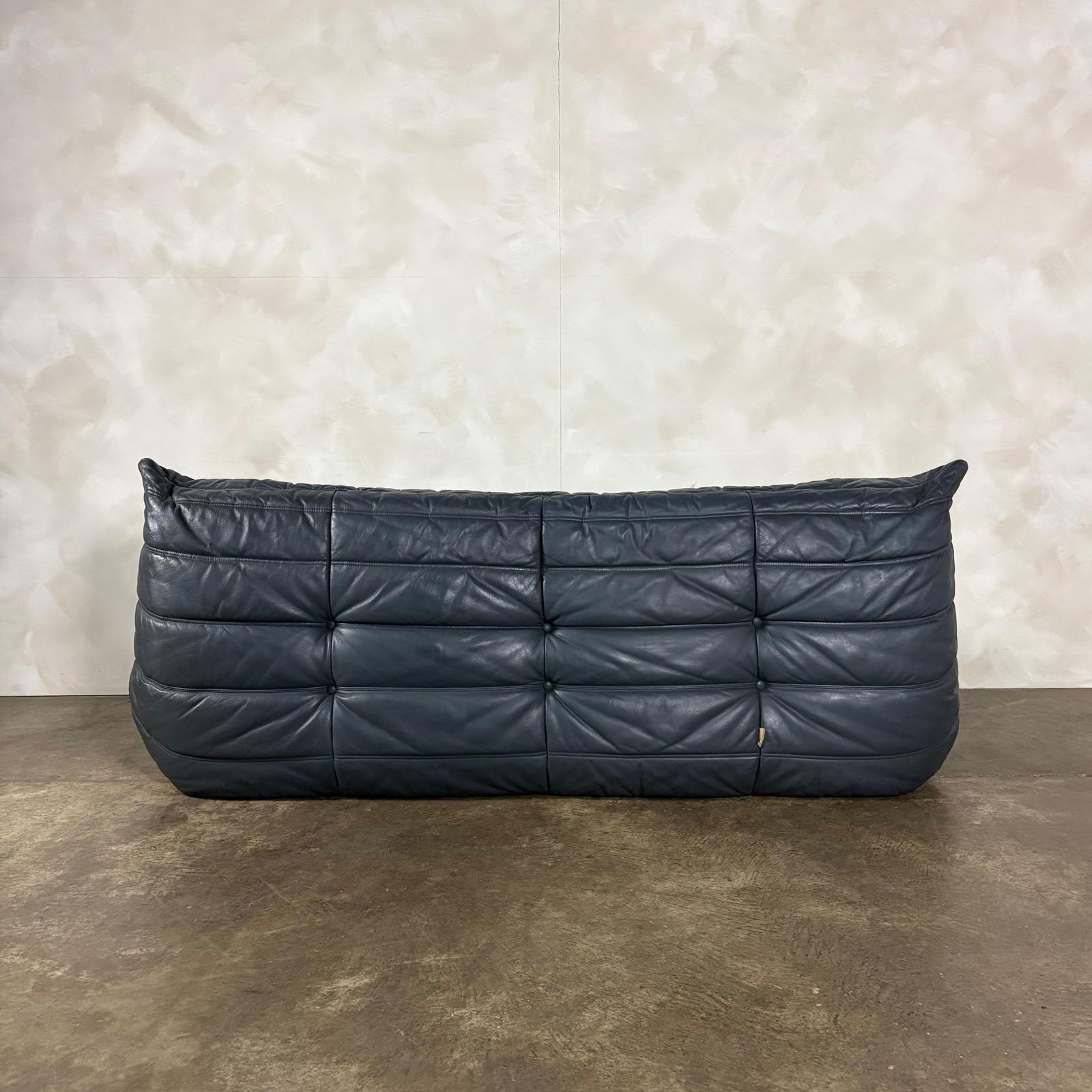 photo buy Togo Sofa Set Michel Ducaroy Ligne Roset Grey Leather Mid Century Retro Mcm