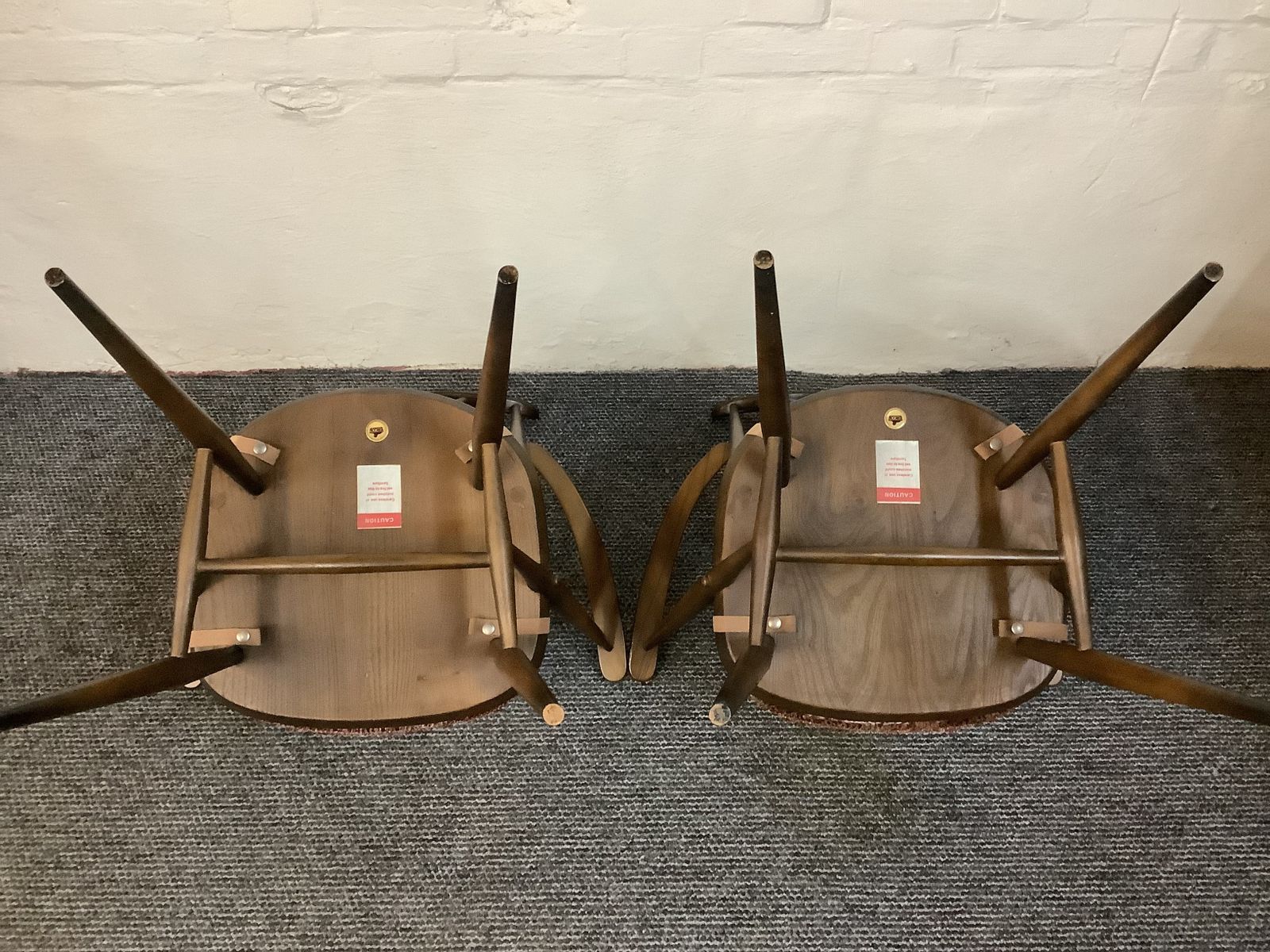 Pair Of Ercol Windsor Goldsmiths Carver Chairs. photo vintage