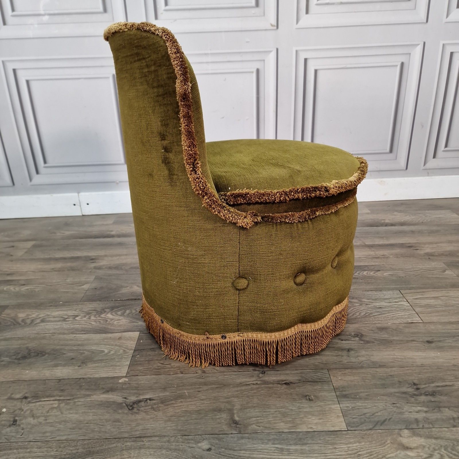 photo buy Vintage Sherborne Nursing Chair Upholstered Bedroom Cocktail Dressing Seat Mcm