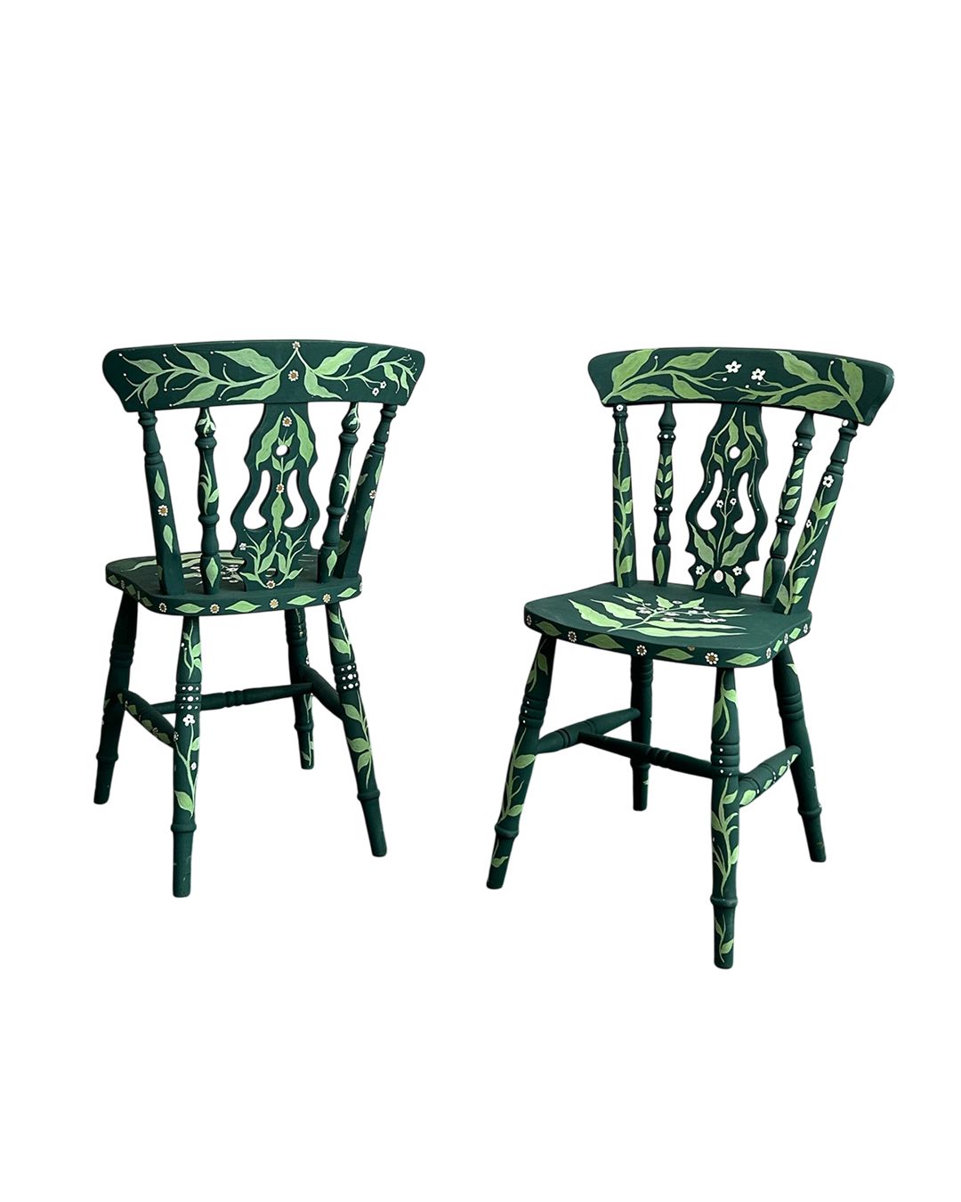 Two Hand Painted Folk Art Chairs
