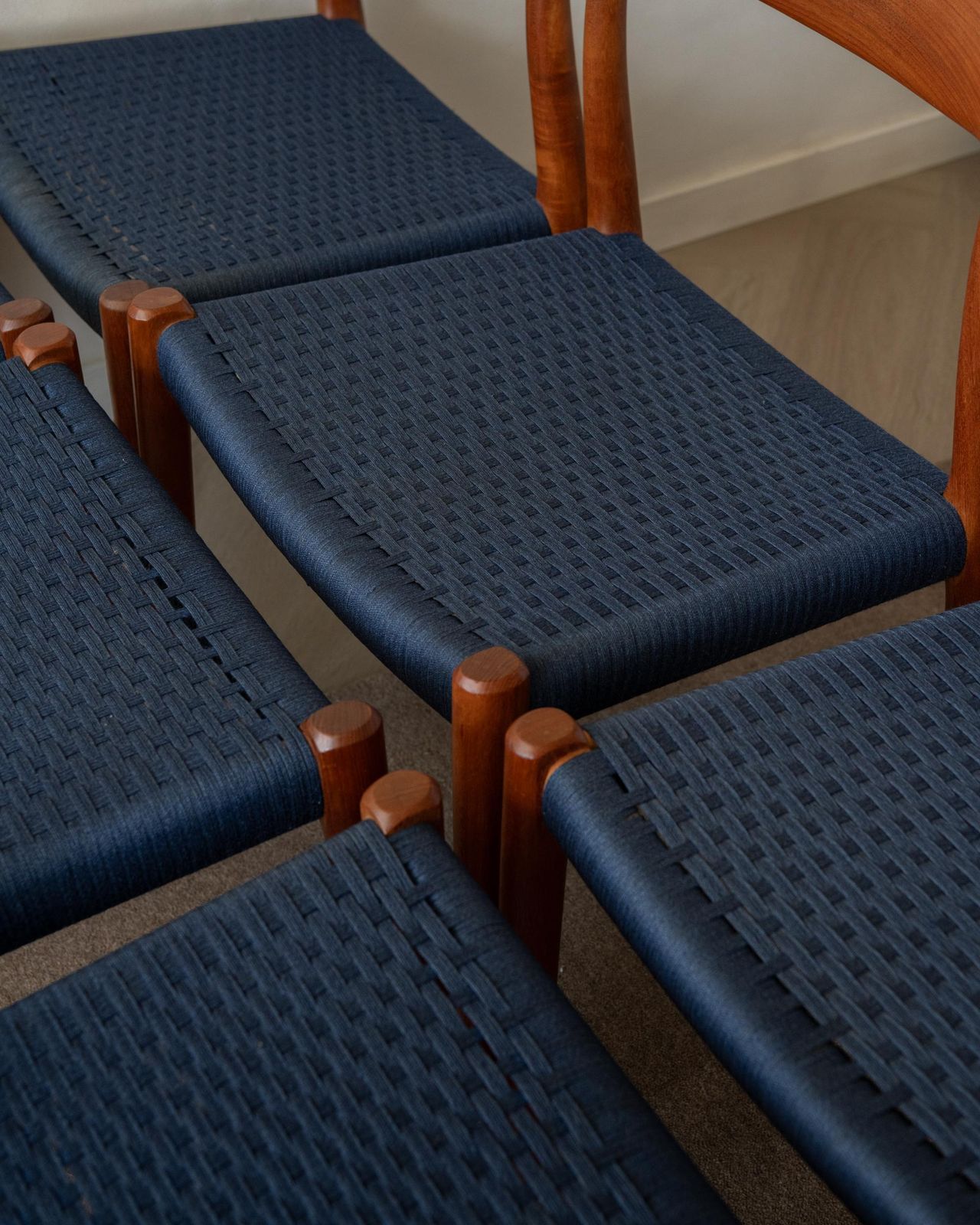 photo buy Mid Century Modern Teak Dining Chairs Model 77 By Niels Otto Møller, 1960s