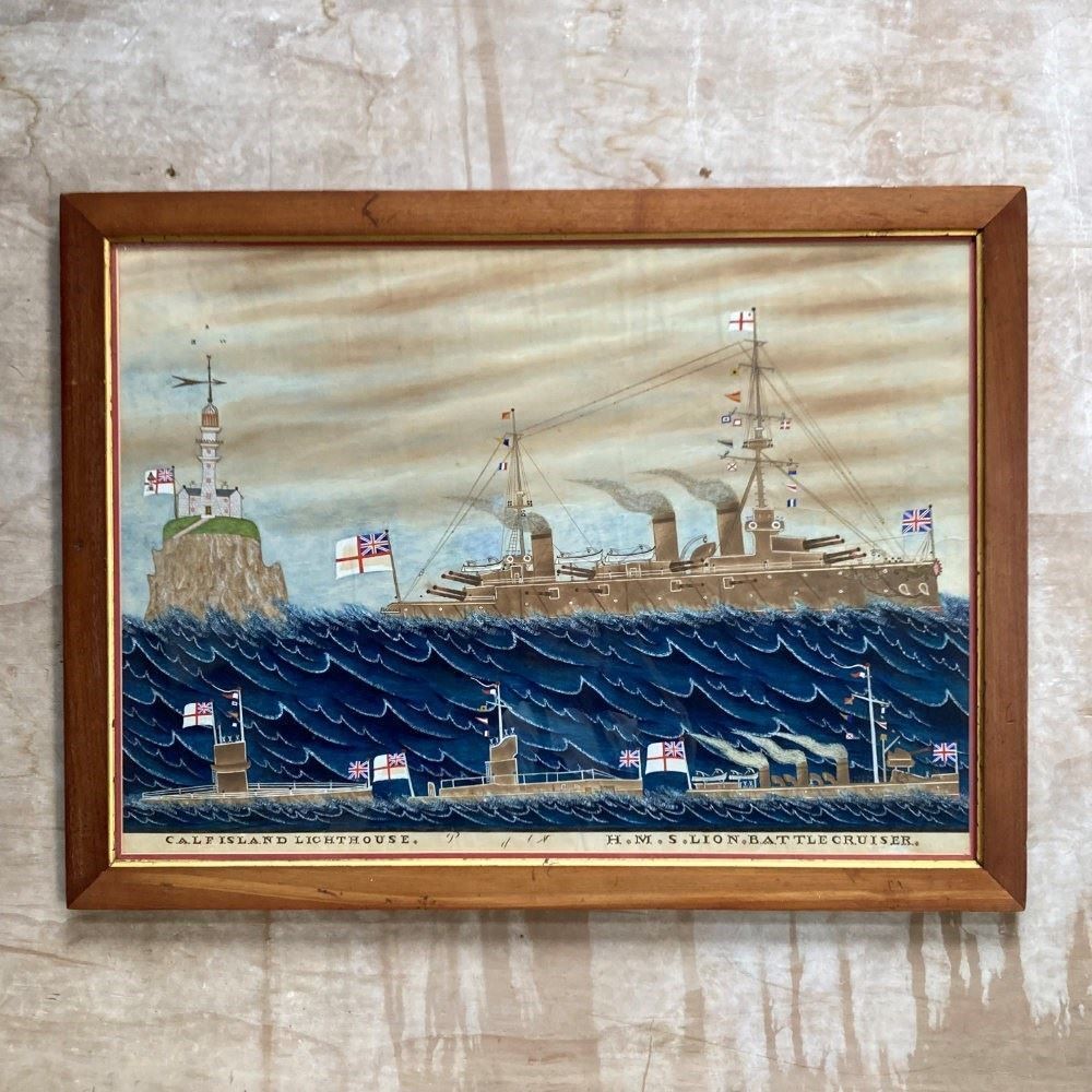 1250.0 Naive Maritime Watercolour   Hms Lion photo