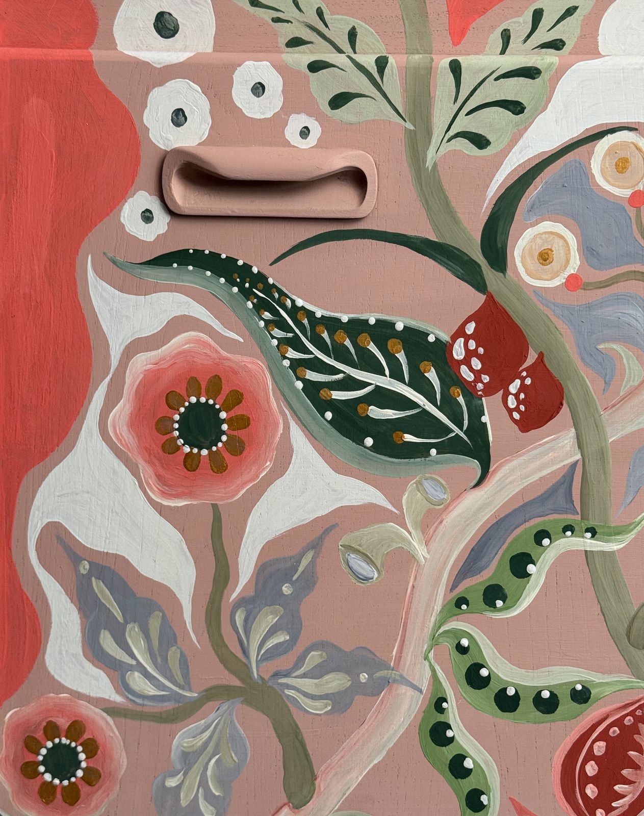 Hand Painted Cabinet Inspired By Josef Frank photo for sale