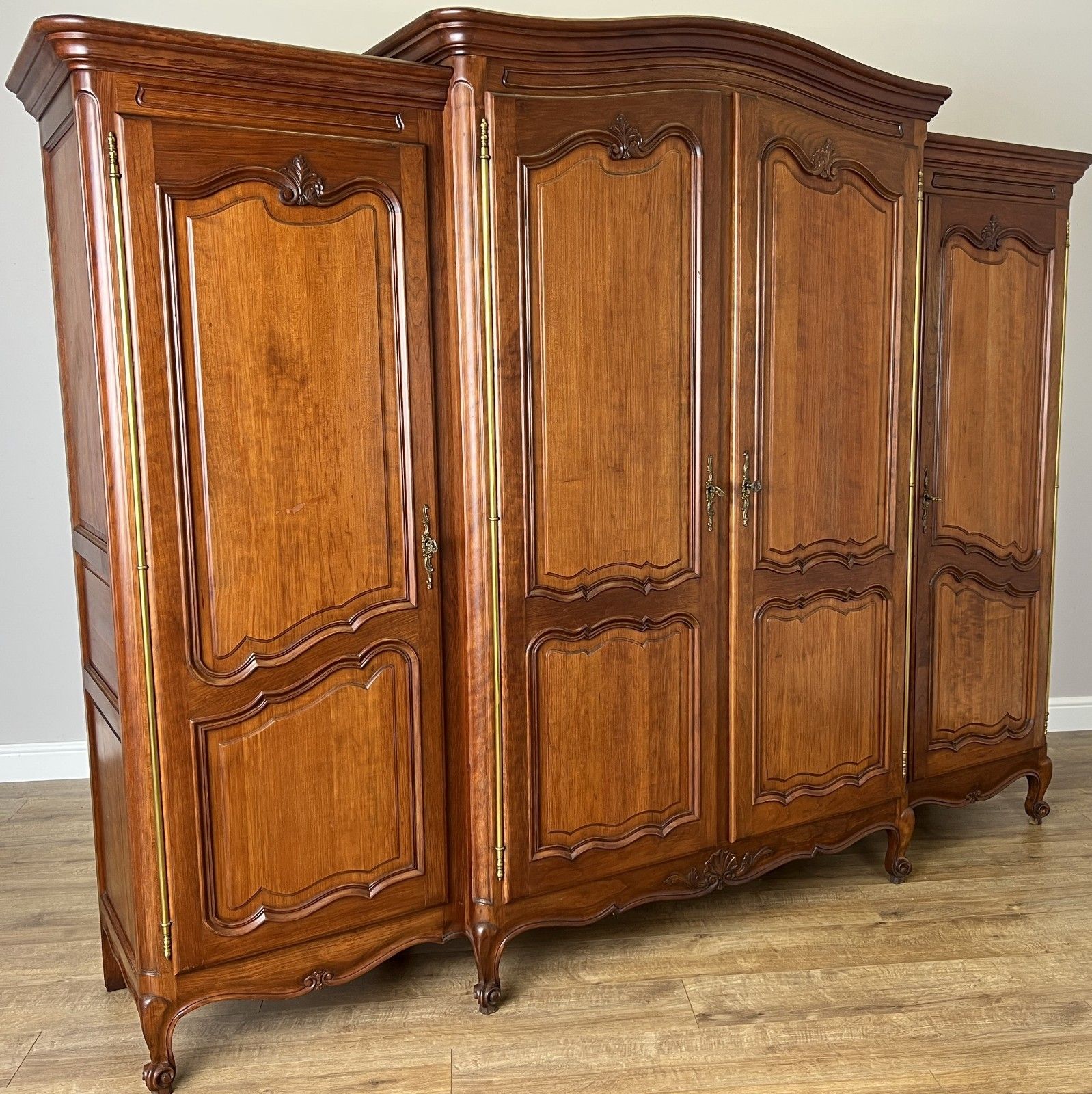 Wardrobe Vintage French Louis XVI Style Four Door Carved Armoire Lot 6115