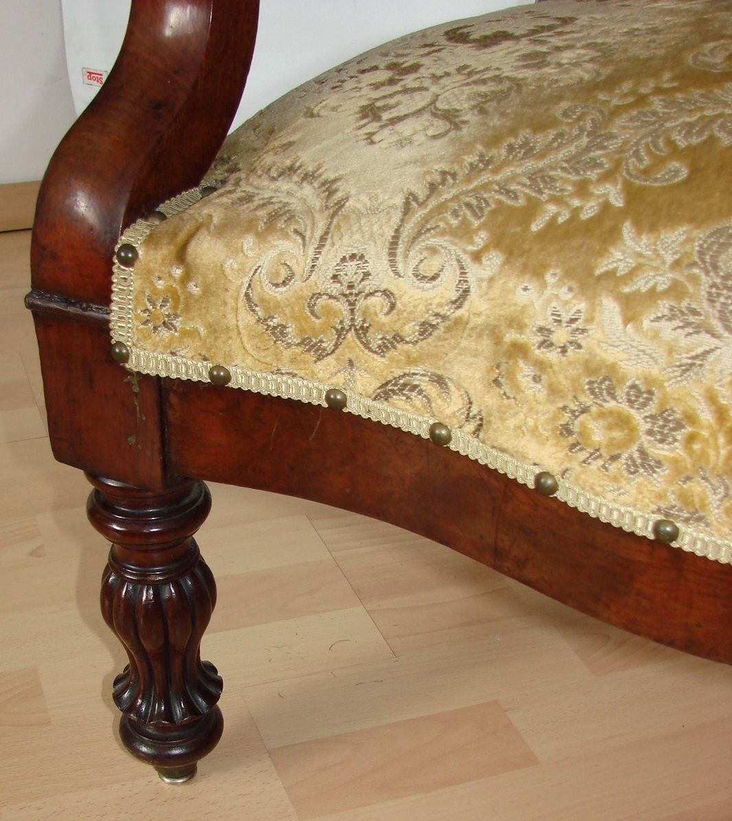 An Antique Armchair From The Turn Of The 19th And 20th Centuries, Carved Walnut, Springs photo buy