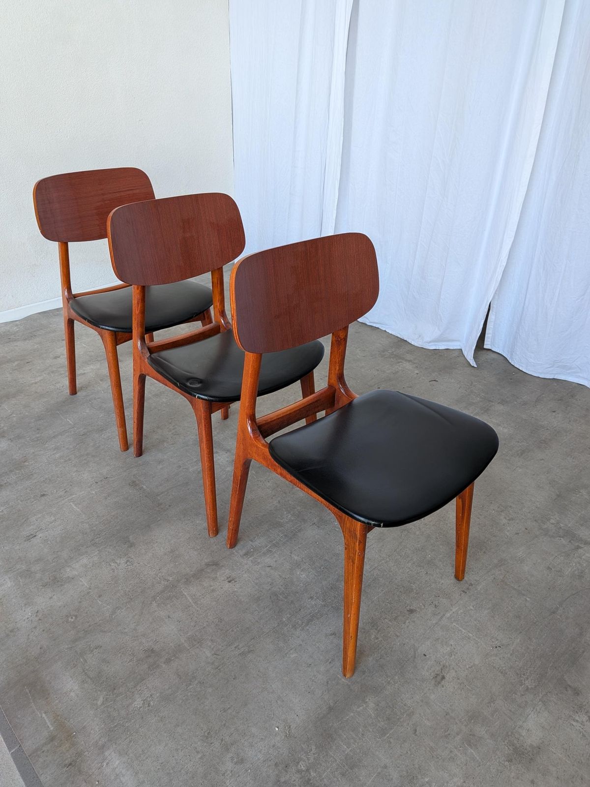 photo buy Set Of 3 Vintage Stol Kamnik Dining Chair: 1970s Yugoslavian Mid Century Modern