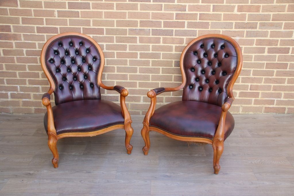 Pair Of Chesterfield Parlour Armchairs