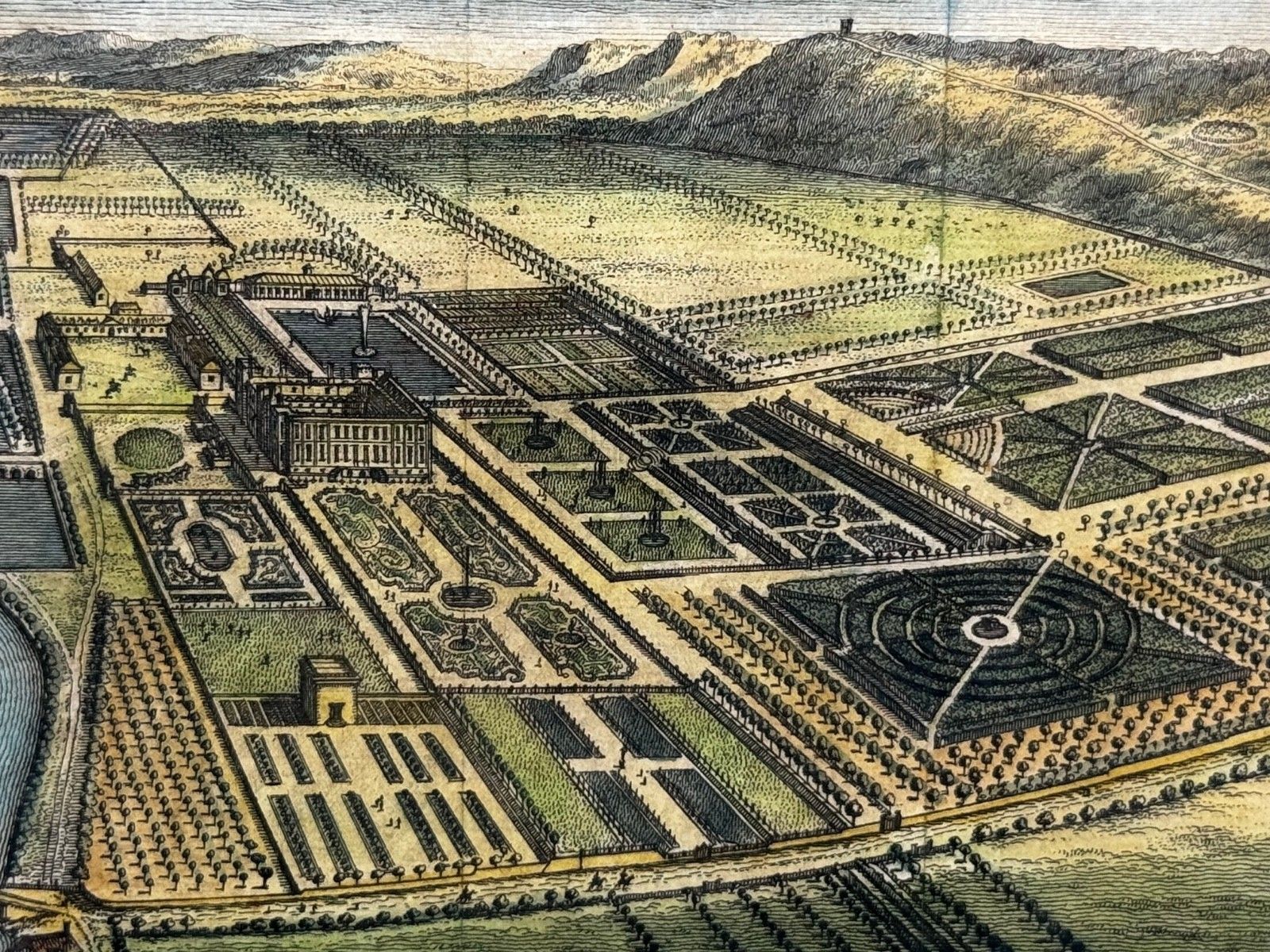 Kunst Chatsworth House, Derbyshire, 18e-eeuwse kopergravure naar Leonard Knyff photo