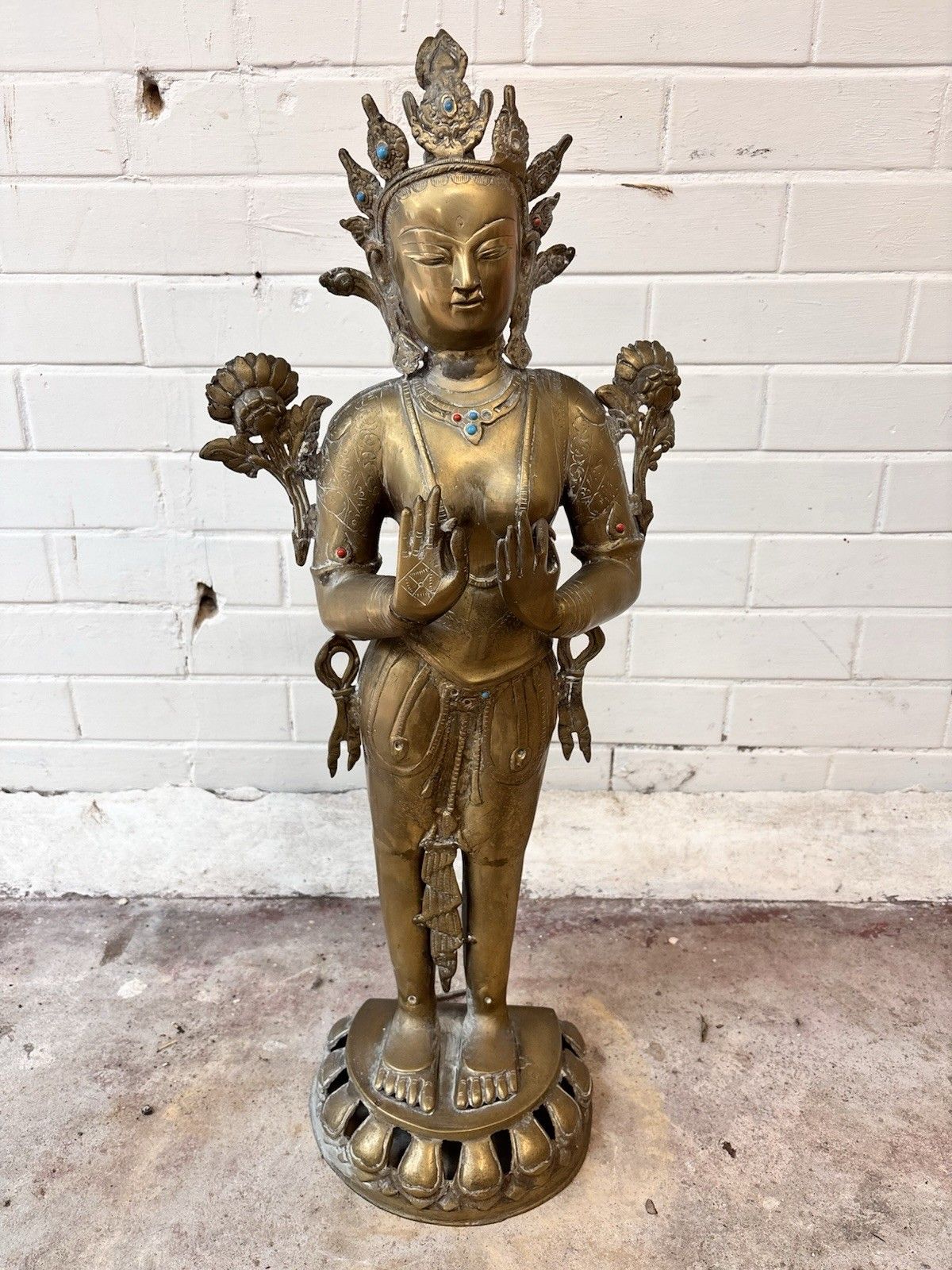 Early 20th Century Brass Buddhism Brass Figures. Indian. photo Art