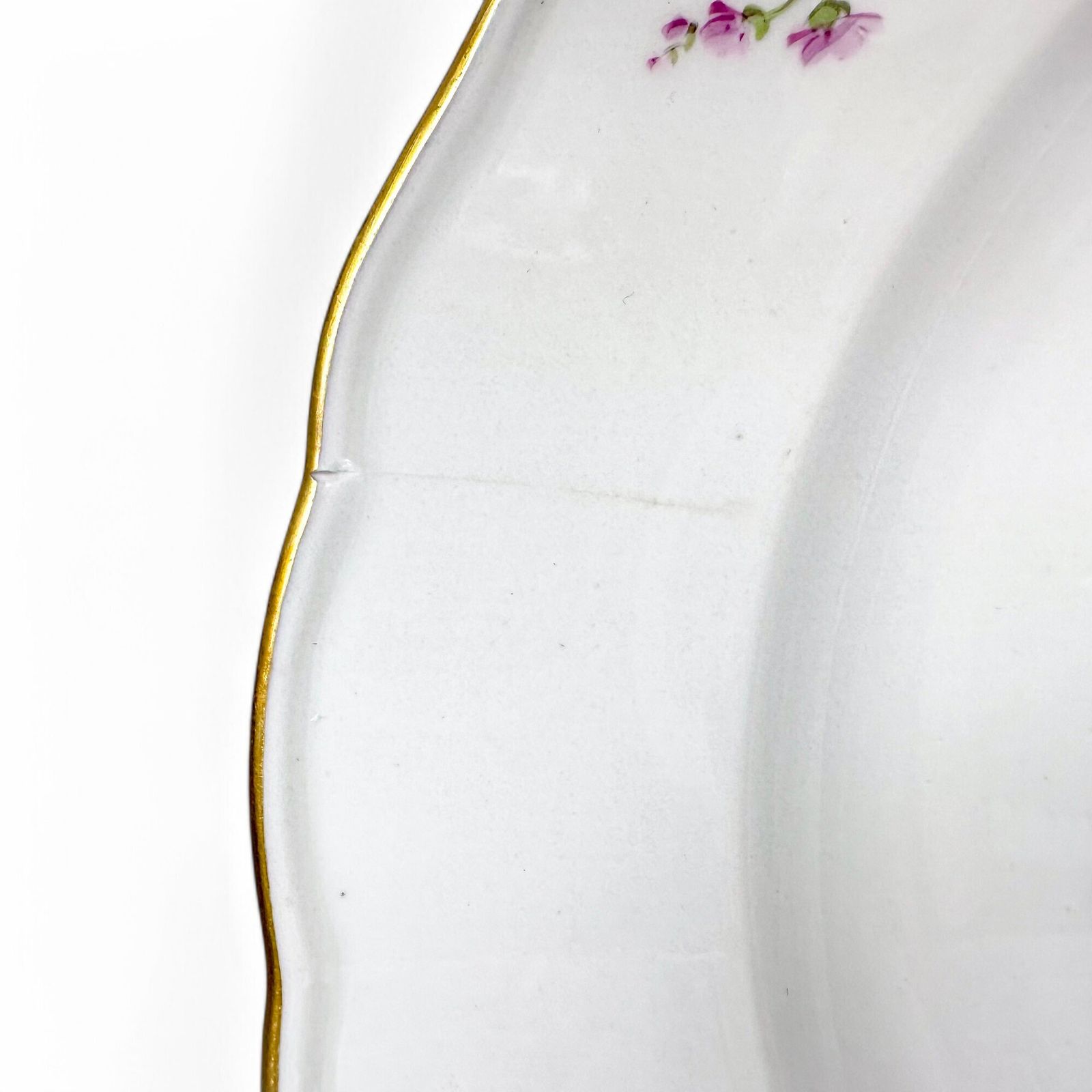 Set van drie Meissen Streublumen porseleinen borden, Duitsland, jaren 1880 photo vintage