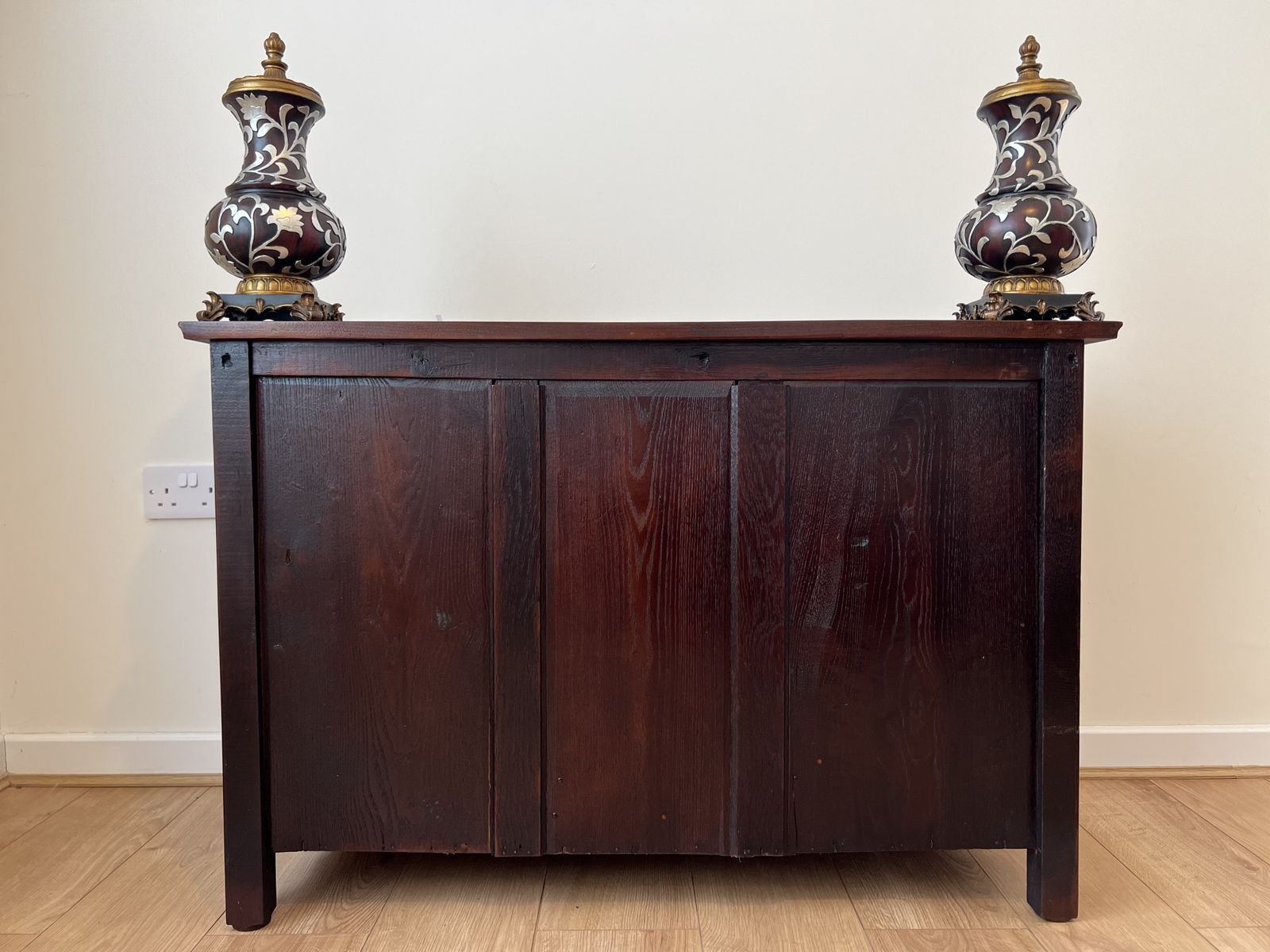 photo furniture Antique Burr Walnut Chest Of Drawers 2 Over 2 Brass Handles Bedroom Storage