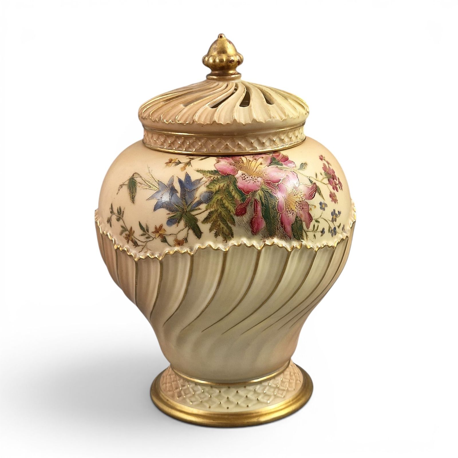 Royal Worcester Blush Ivory Pot Pourri Jar And Cover, England, 1903 photo furniture