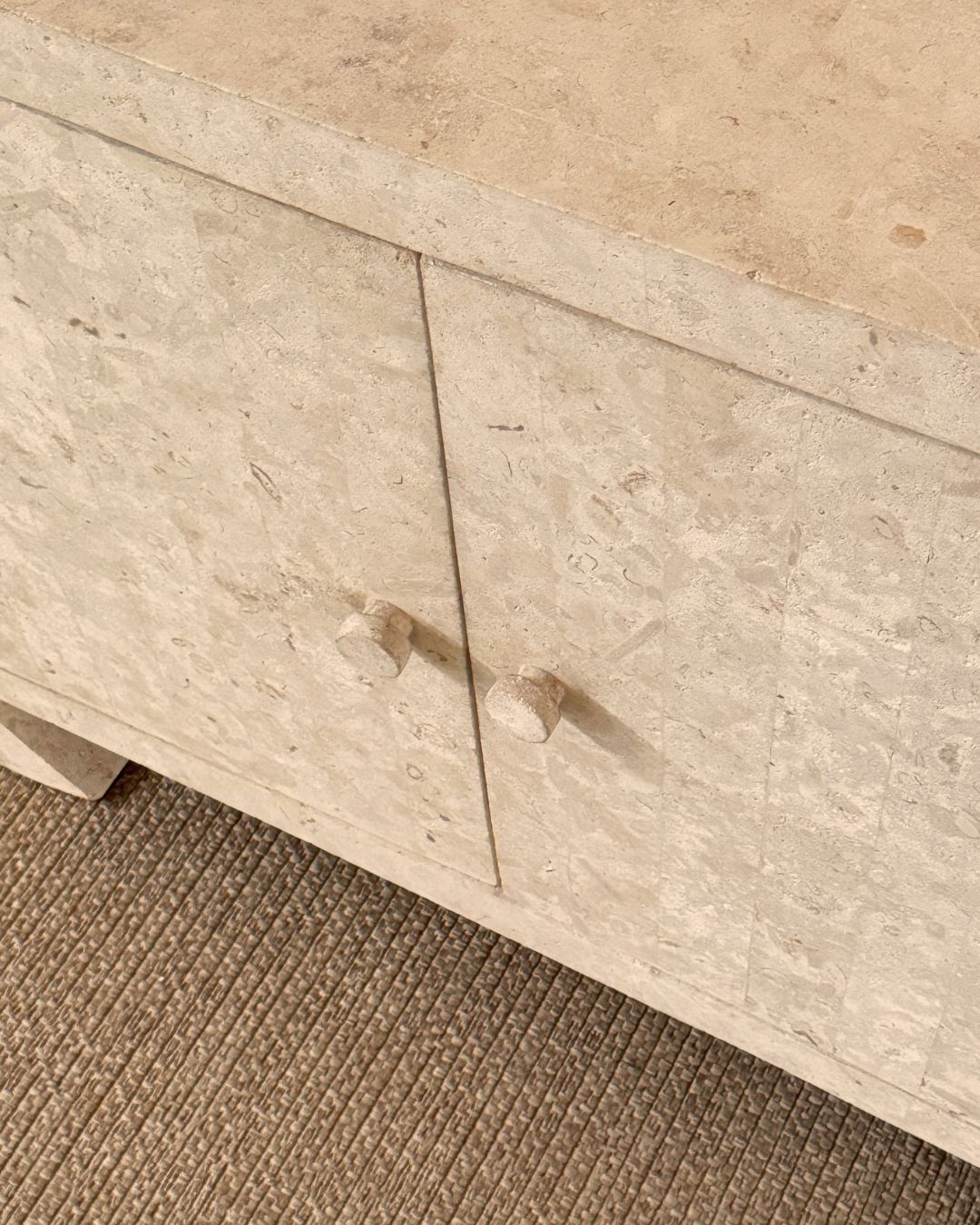 1970s Art Deco Revival Mactan Stone Cabinet photo for sale