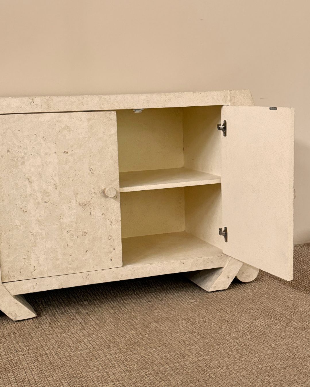 1970s Art Deco Revival Mactan Stone Cabinet photo vinterior