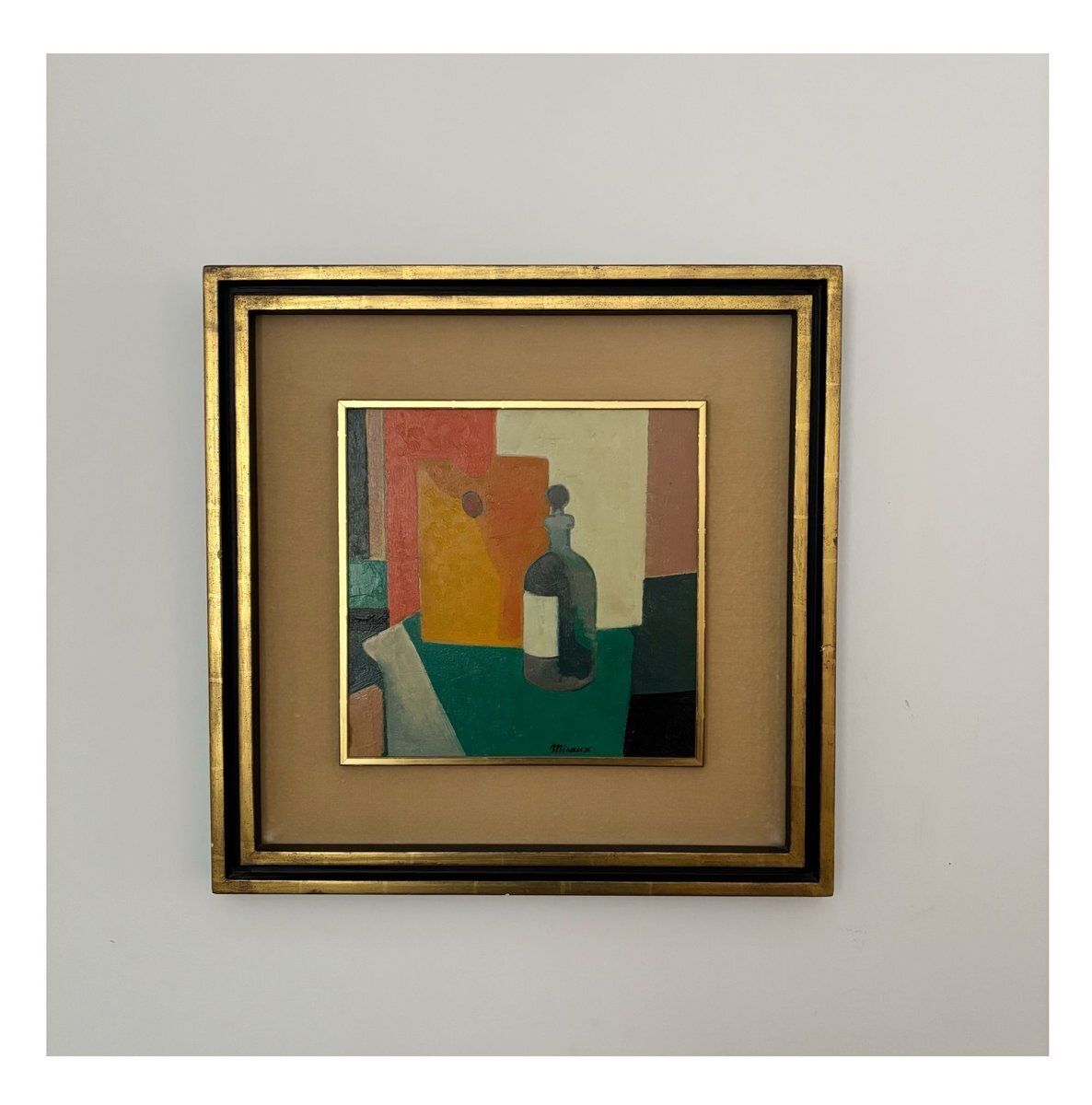 André Minaux, Still Life, Oil On Cardboard photo furniture