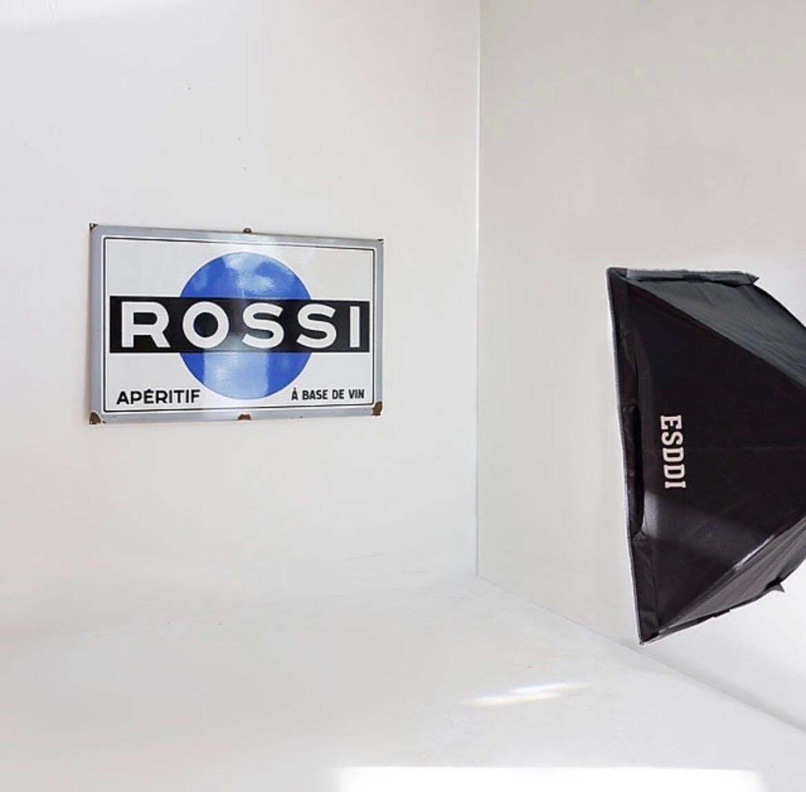 Vintage Enamel Rossi Advertising Sign photo vintage