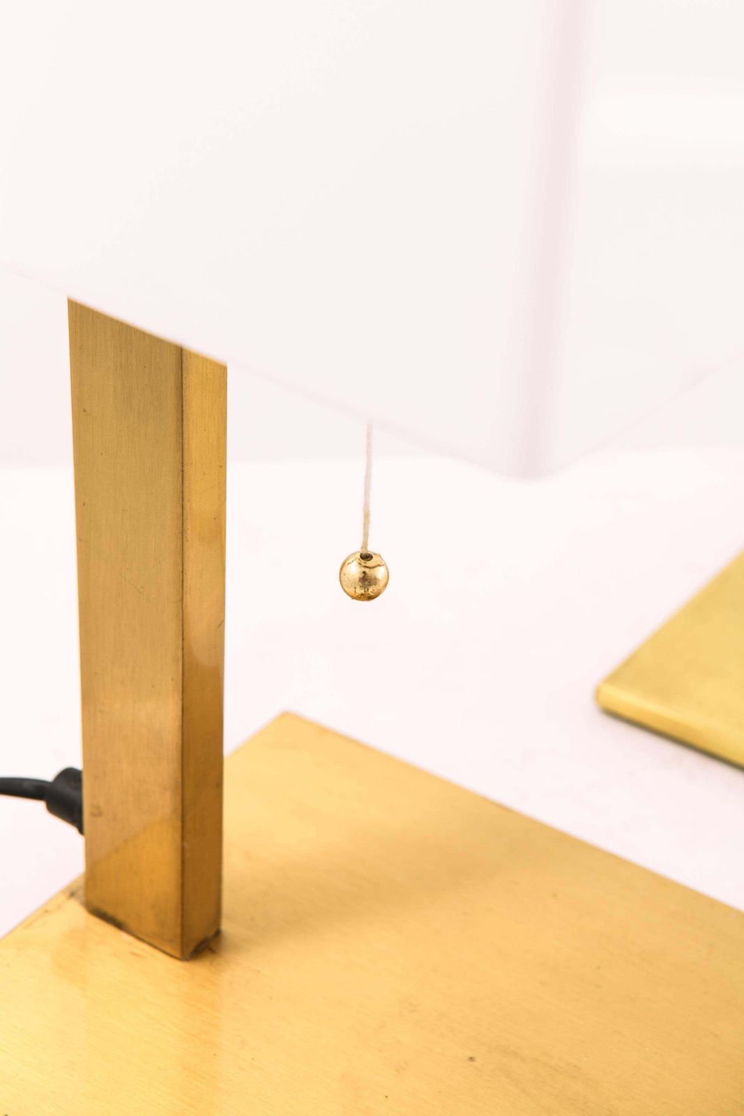 Pair Of Table Lamps In Brass And Plastic By Lars Gunnar Nordström, 1960s photo Lighting