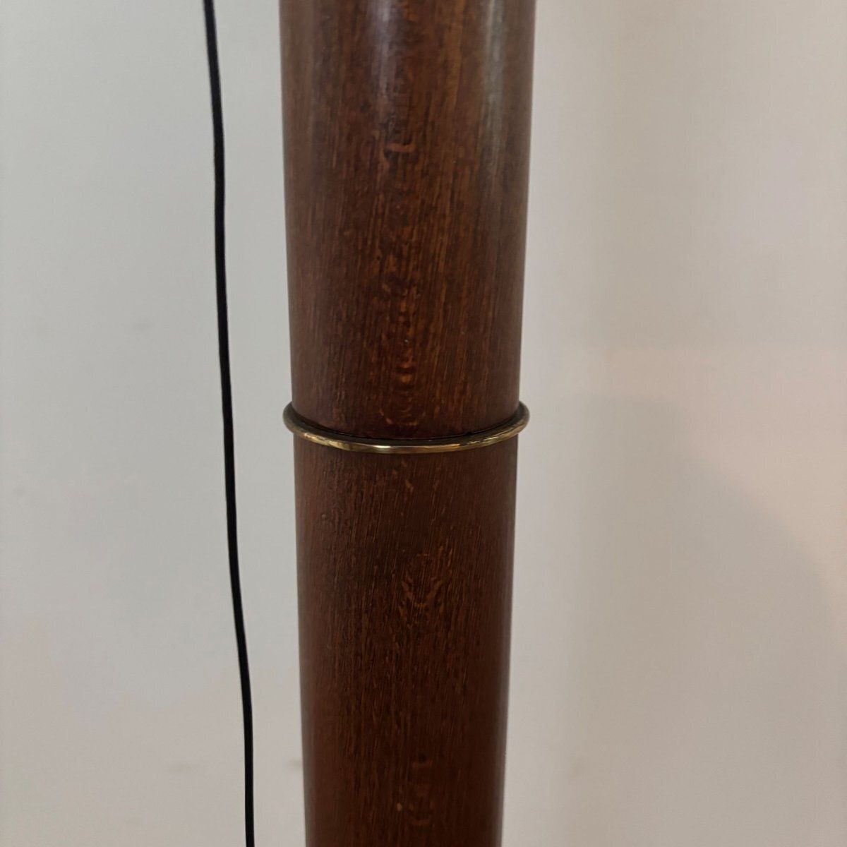 photo for sale Oak Floor Lamp With Aluminium Shade From Norlett Elit Sweden 1970s