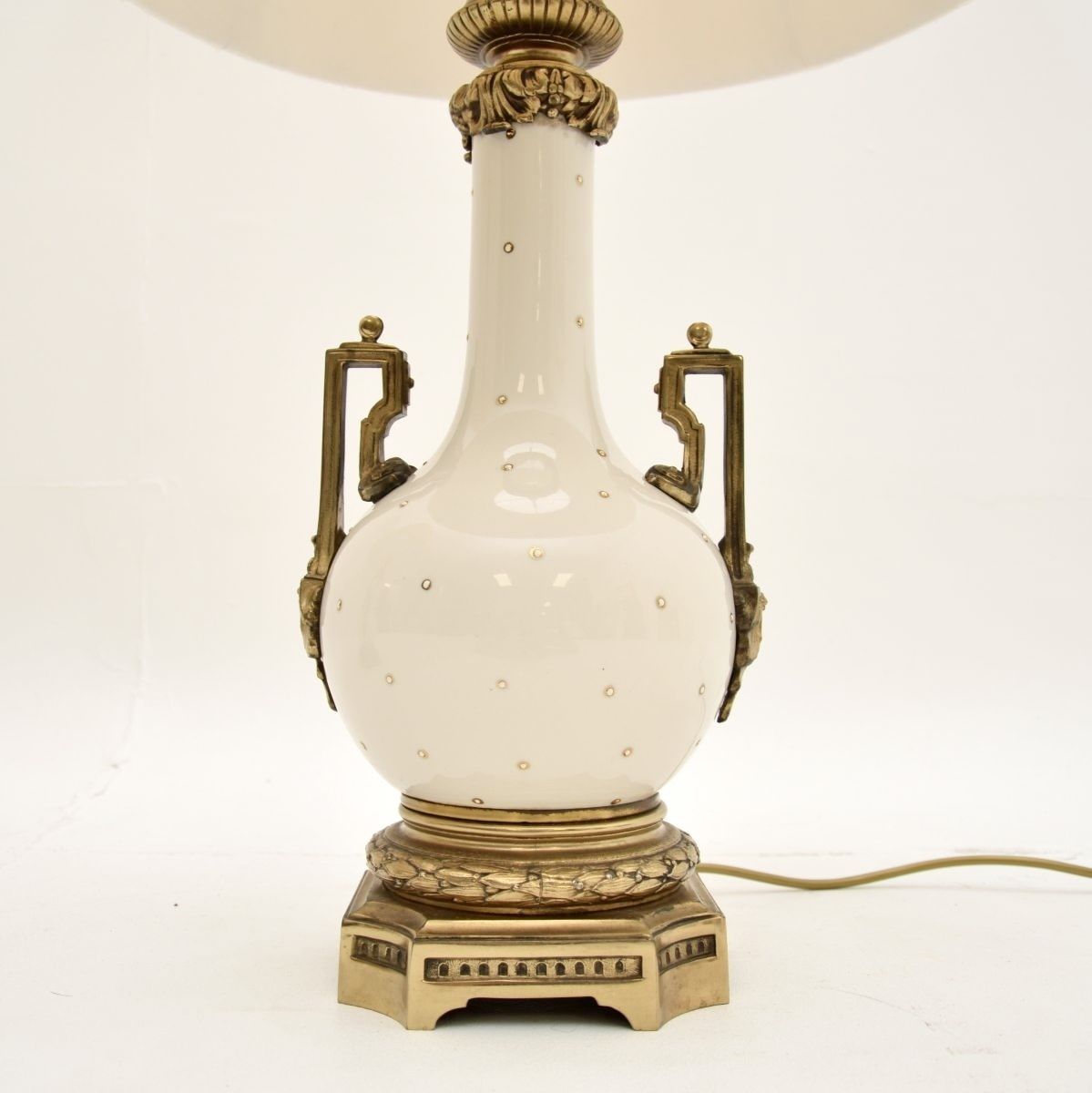 Pair Of Antique French Ceramic And Gilt Metal Table Lamps photo 878.0