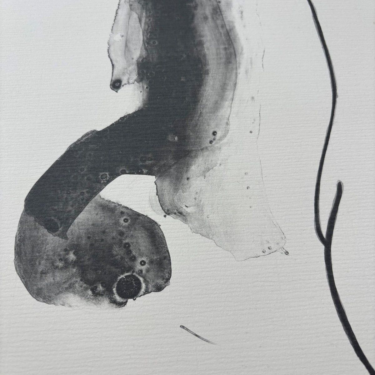Alain Bonnefoit Large Japanese Sumi E Style Nude 1991 Lithograph photo 216.0