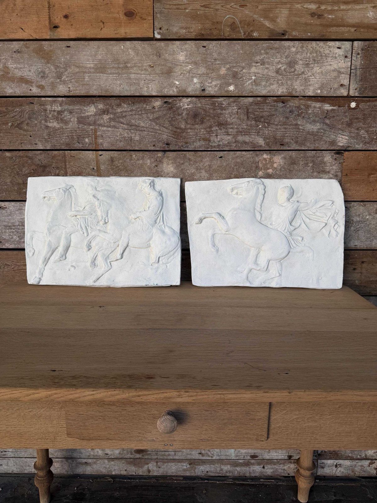 photo for sale Pair Of Parthenon Frieze Plaster Reliefs