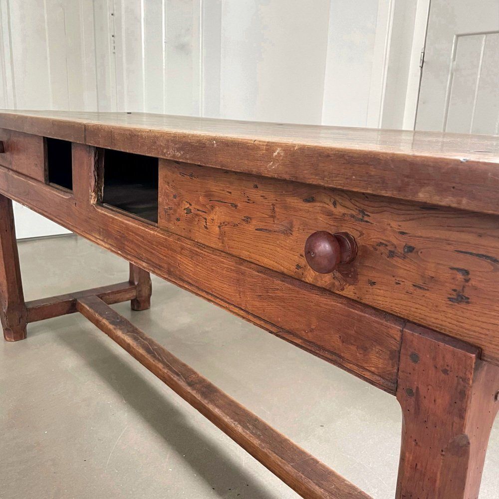 Antique Wooden Farmhouse Table 1800s photo vinterior