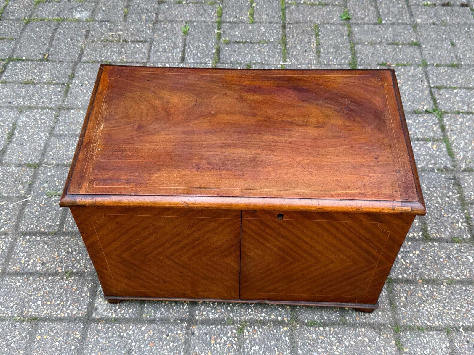 Antique Victorian Mahogany Veneered Tea Caddy / Document Box – 19th Century (55cm W X 37cm H X 33cm D) photo buy